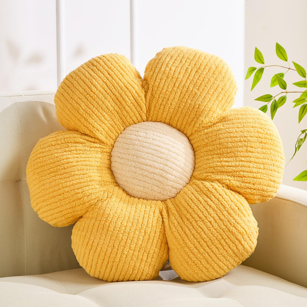 XIAIJIA Flower Pillow, Pink Daisy Throw Pillows, Flower Cushion 15.7 Inch | Decorative pillows, cute flower shaped pillow, flower pillows for bed, floral cushions, decor for bedroom, couch, sofa