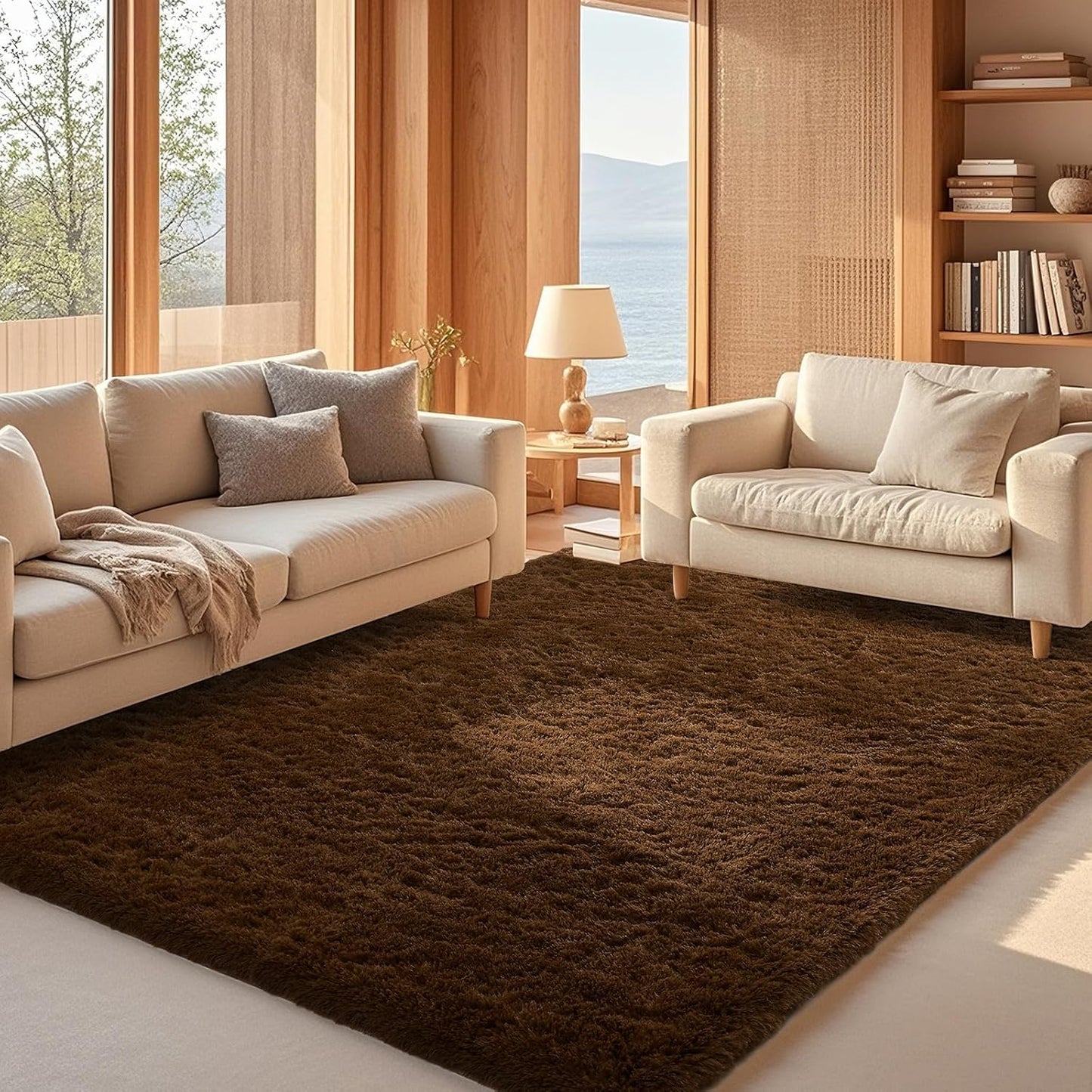 Ophanie Area Rugs for Living Room Bedroom, Washable Non-Slip Fluffy Soft Grey Shag Carpet, Indoor Floor Gray 4x6 Fuzzy Shaggy Living Room Plush Rug for Kids Home Dorm Decor Aesthetic