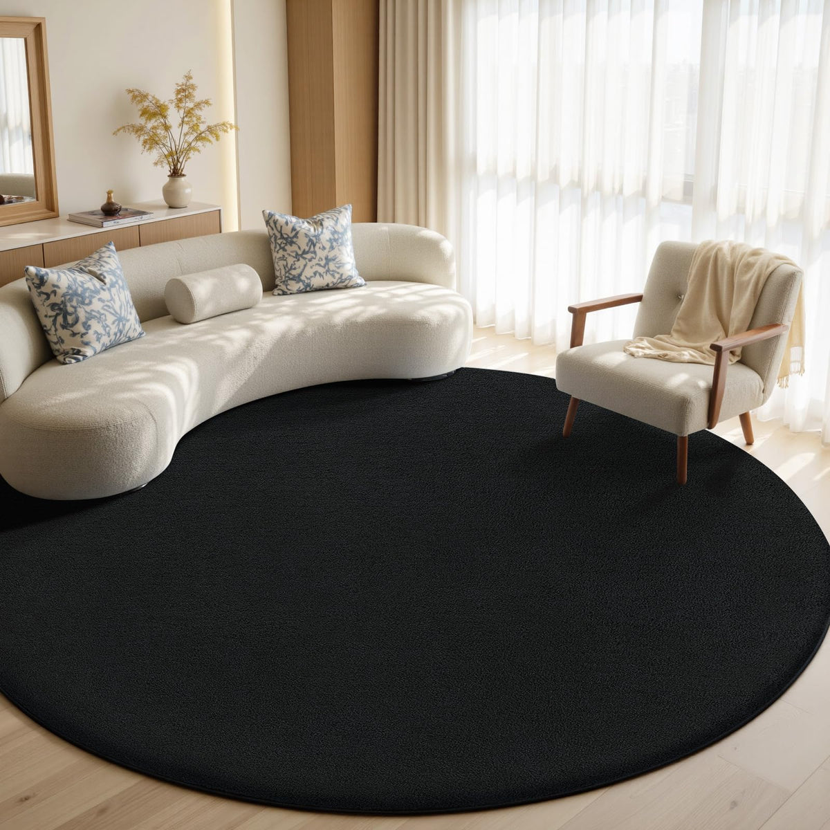Sour Lemon Area Rugs 9x12 for Living Room Bedroom, Large Carpet Grey Rug | Washable, Non Slip, Big Soft Fluffy Plush Thick, Memory foam, Bedside Nersy Modern Area Rug for Playroom Kids Room