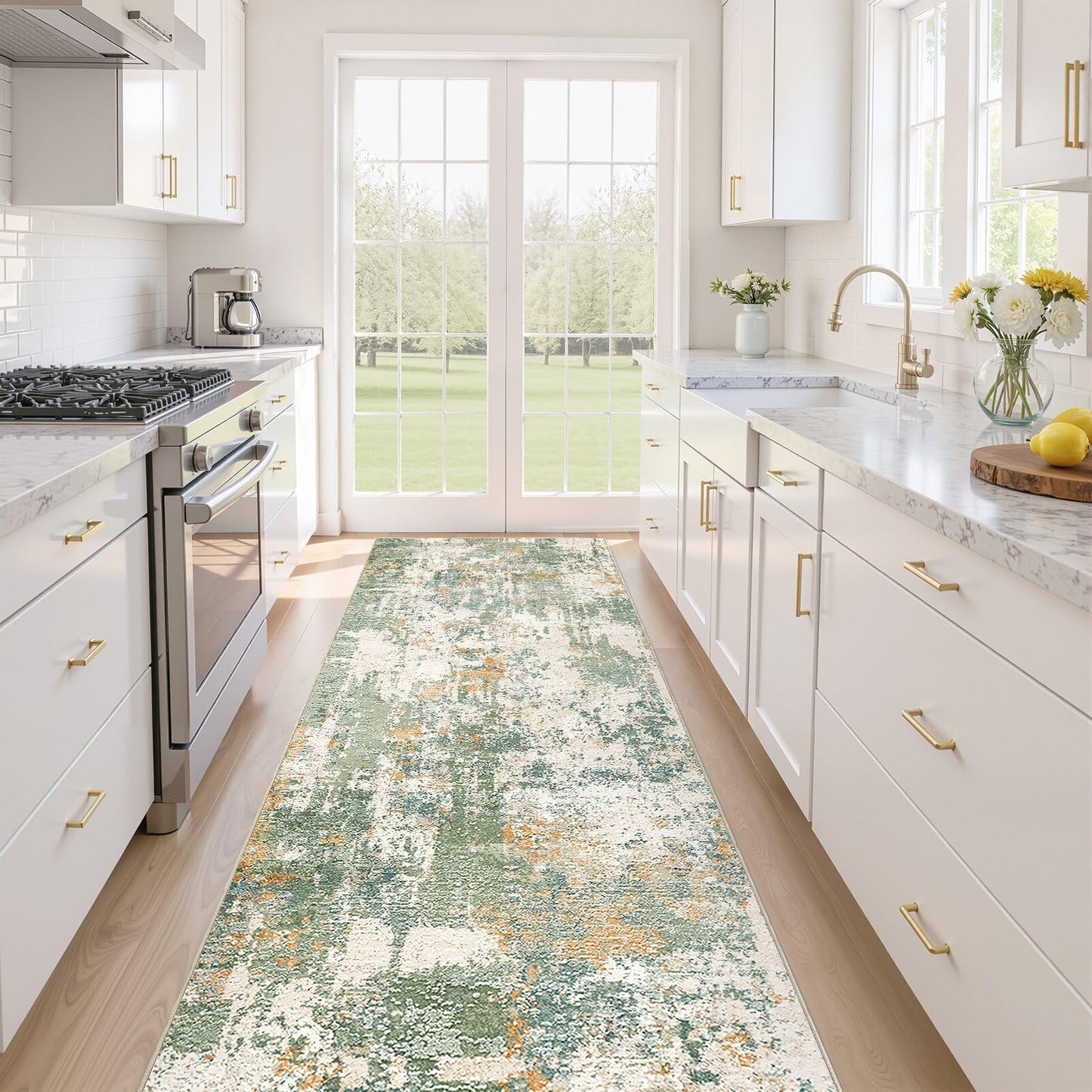 LOONGRUG Area Rug 5x7 Washable Neutral Modern Abstract Living Room Rugs | Soft Stain Resistant Non-Slip Indoor Carpet for Bedroom Nursery Playroom Dining Room Office Dorm Home
