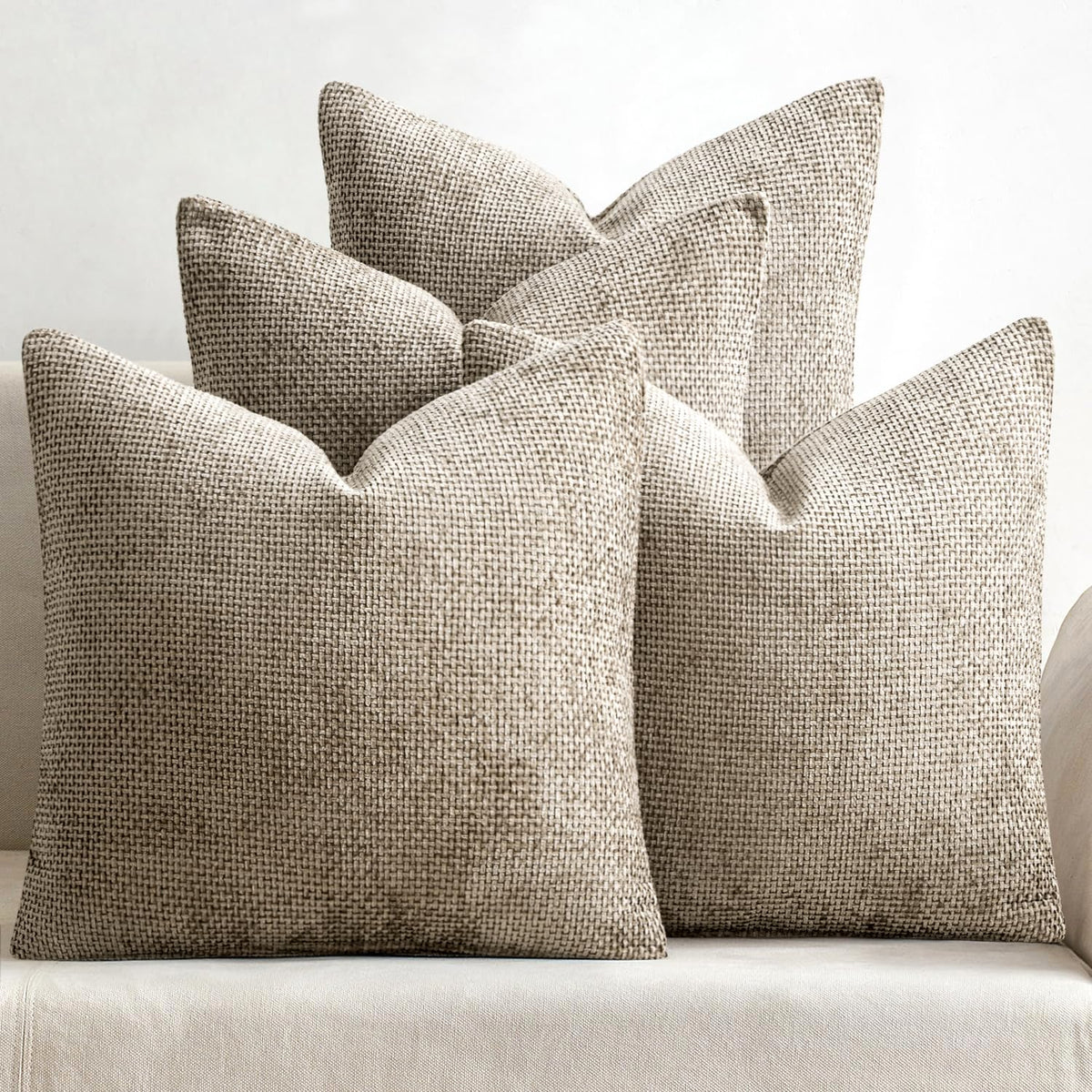 MIULEE Soft Decorative Chenille Pillow Covers Blue Series 18x18 Pack of 4 | Modern Coastal Decor, Blue Gradient Set, Couch Throw Pillows, Farmhouse Boho Cushion Covers for Sofa Bed Living Room
