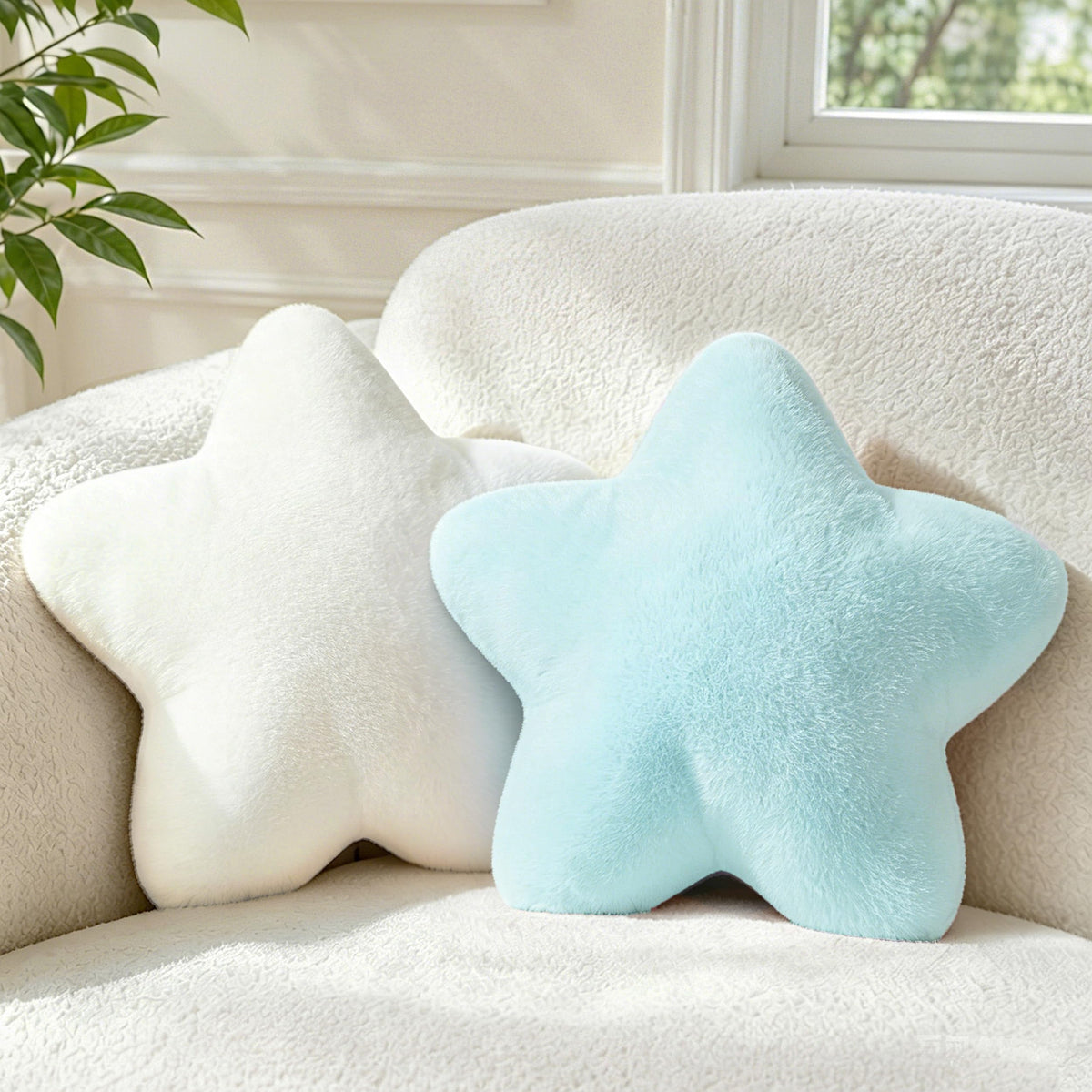 2PCS Star Pillow Set,15.35“ Cute Yellow Decorative Throw Pillows for Bed | Star Shaped Throw Pillows, Soft Faux Plush,PP Cotton Filling, Aesthetic Pillow Cushion for Room Bedroom Sofa Couch Decor