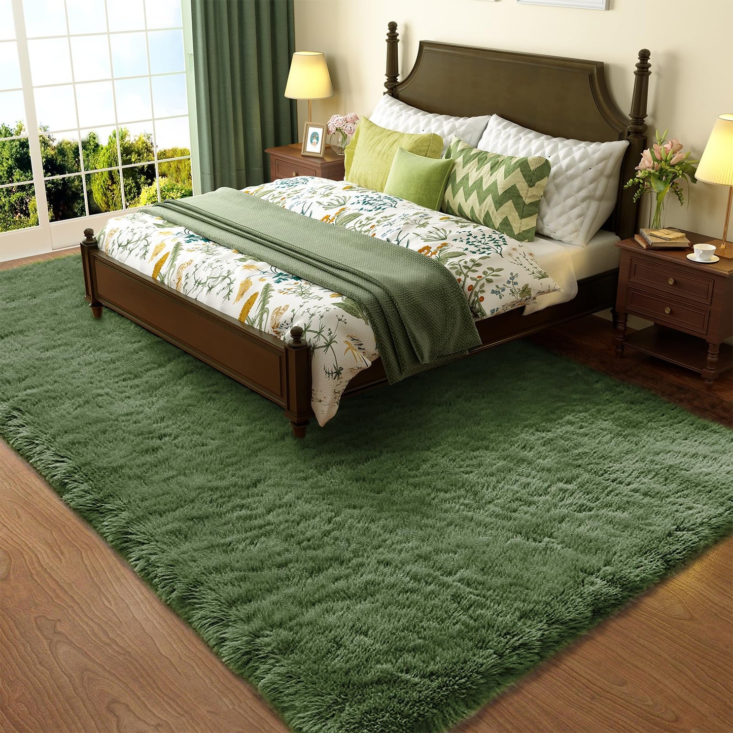 Ophanie Area Rugs for Living Room Bedroom, Washable Non-Slip Fluffy Soft Grey Shag Carpet, Indoor Floor Gray 4x6 Fuzzy Shaggy Living Room Plush Rug for Kids Home Dorm Decor Aesthetic
