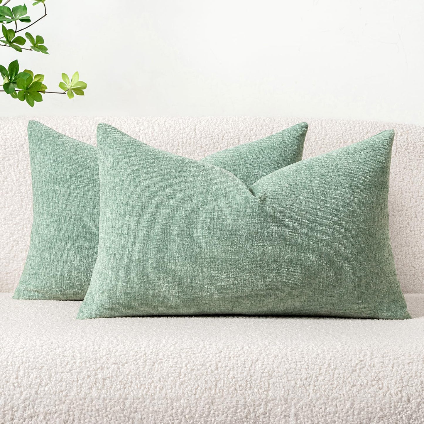 MIULEE Soft Chenille Fall Throw Pillow Covers Burnt Orange 18x18 Pack of 2 | Modern Fall Home Decor, Classic Decorative Pillows, Solid Dyed Cases, Boho Couch Cushion Covers for Sofa Bed Living Room