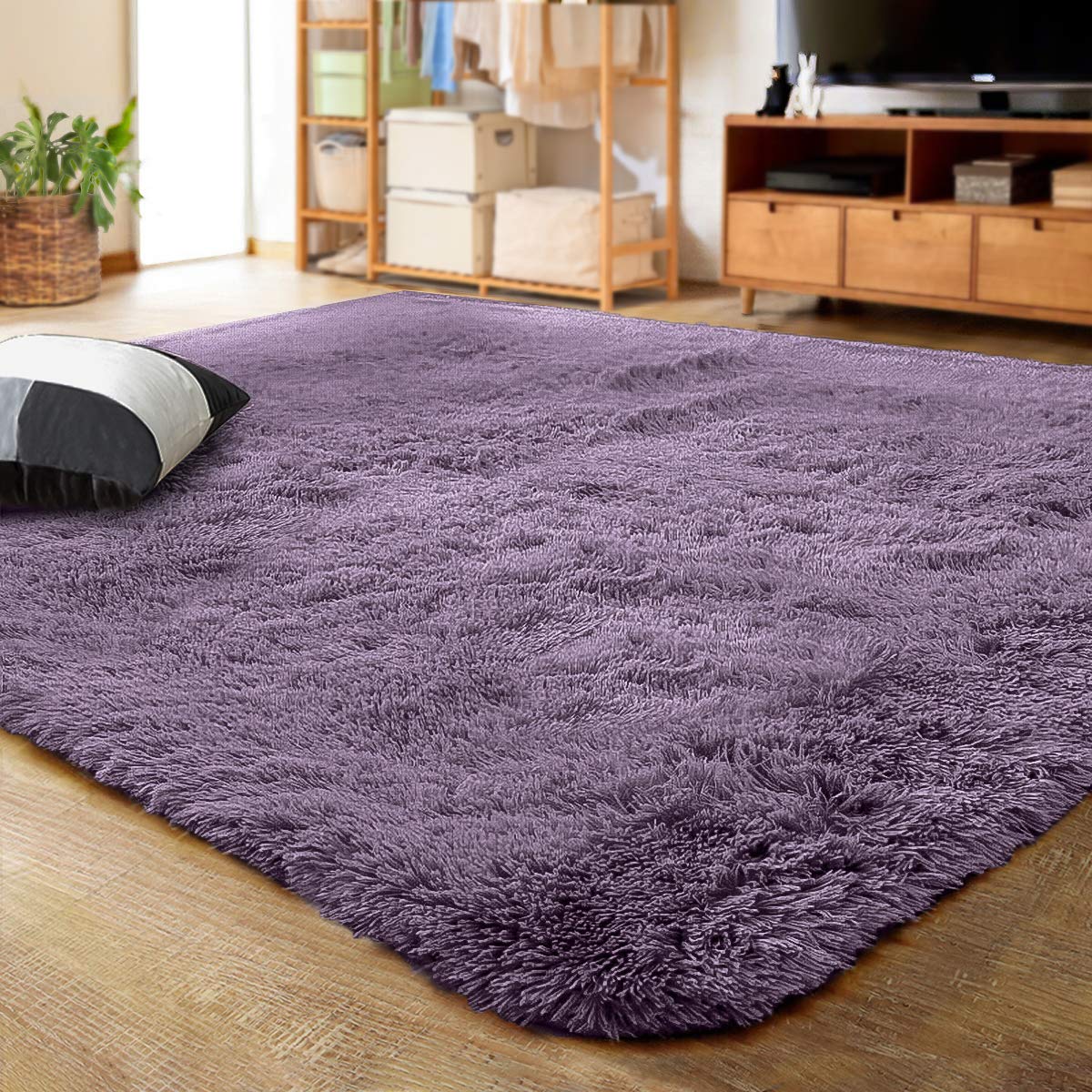 LOCHAS Area Rugs Fluffy Living Room Carpets for Kids Bedroom 6x9, Cream | Ultra Soft Indoor Modern Shaggy Rug for Dorm Nursery Boys Girls Home Decor