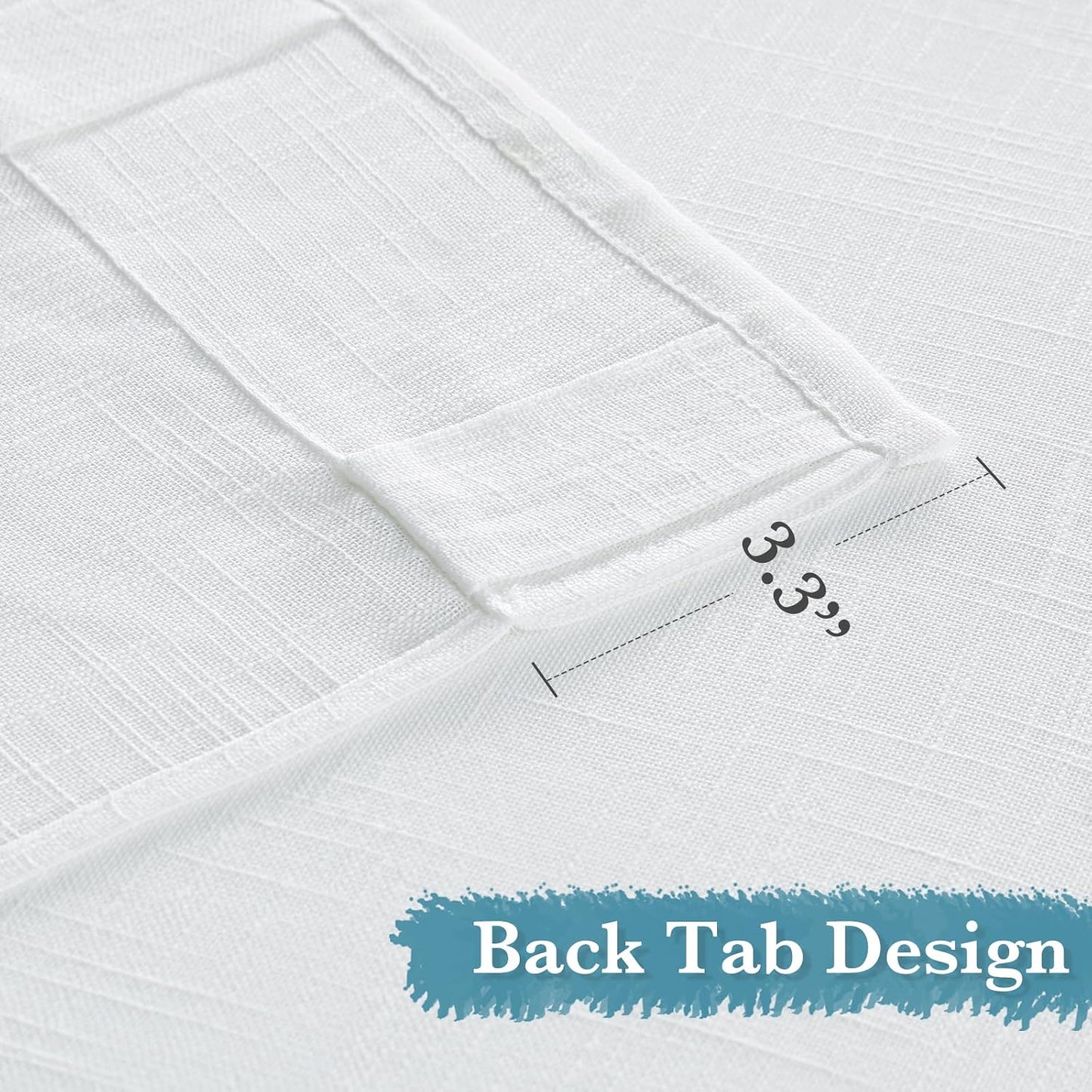 RYB HOME White Sheer Curtains for Living Room Patio Glass Door, W52 x L95 | Linen Texture, Light Filtering Privacy, Airy Translucent, Back Tab, Bedroom Office Balcony, W52 x L95, 2 Panels