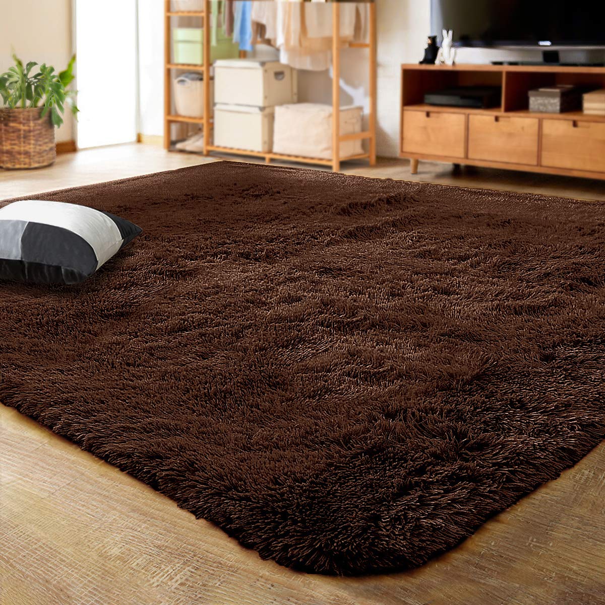 LOCHAS Area Rugs Fluffy Living Room Carpets for Kids Bedroom 6x9, Cream | Ultra Soft Indoor Modern Shaggy Rug for Dorm Nursery Boys Girls Home Decor