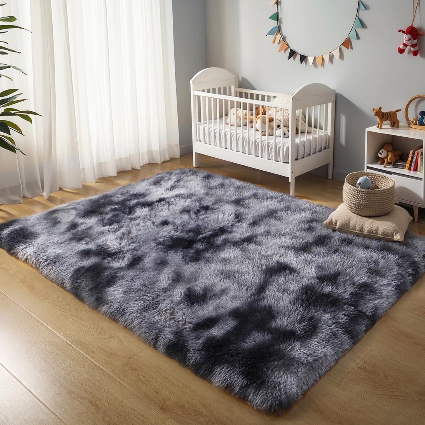 Pink Fluffy 4x6 Area Rugs for Bedroom Girls, Plush Washable Carpet | Area Rug for Kids Room, Nursery, Dorm Room, Non Slip Shaggy Floor Carpet