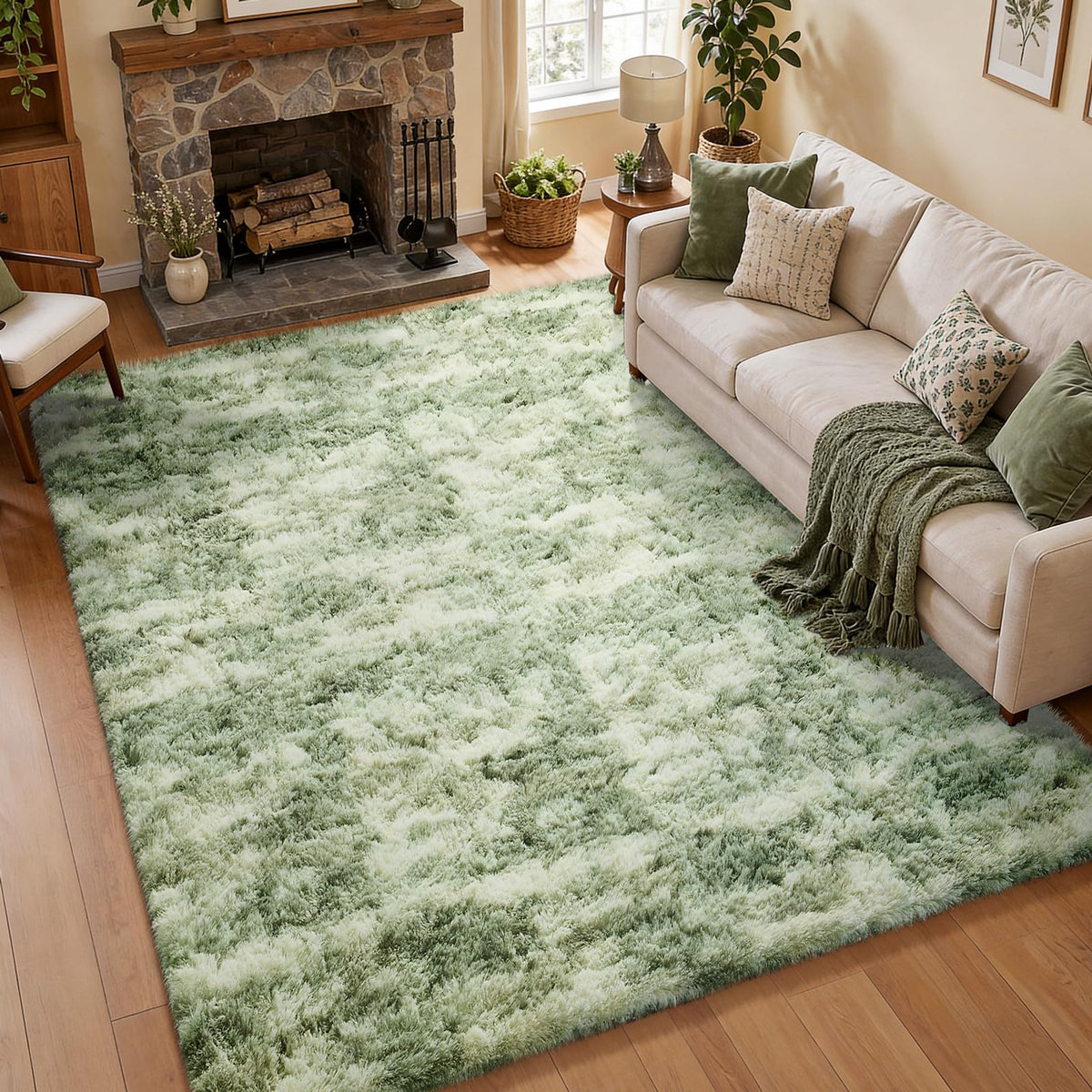 Ophanie Area Rugs for Living Room Bedroom, Washable Non-Slip Fluffy Soft Grey Shag Carpet, Indoor Floor Gray 4x6 Fuzzy Shaggy Living Room Plush Rug for Kids Home Dorm Decor Aesthetic
