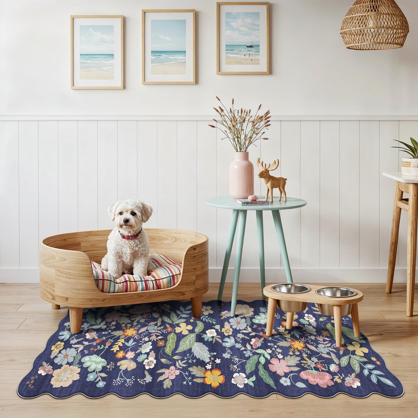 2x6 Hallway Washable Runner Rug : Vintage Soft Kitchen Laundry Runner with Non Slip Backing Farmhouse Entryway Living Room Floor Mat Stain Resistant Carpet for Bedroom Bathroom Distressed Beside Rug