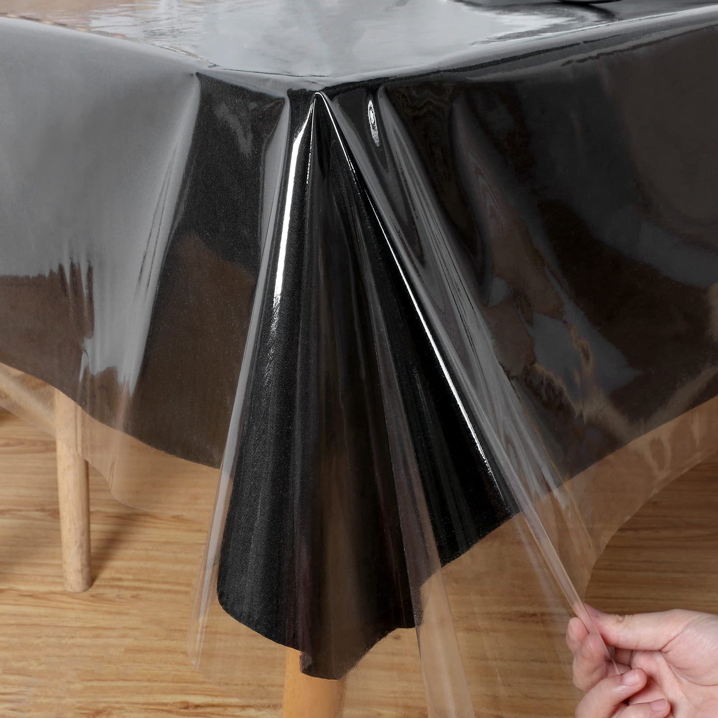 Obstal Clear Plastic Tablecloth 60 x 60 Inch, Vinyl PVC Table Cloth Clear | 100% Waterproof Oil-Proof Spill-Proof, Wipeable Rectangle Tablecloth Protector for Dining Table, Outdoor/Indoor Uses