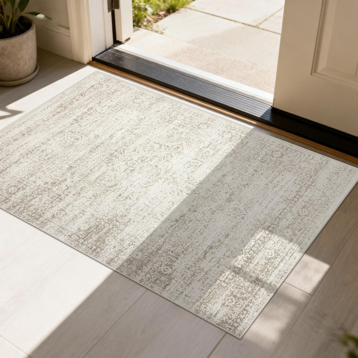 Washable Rugs 8x10 Area Rugs for Living Room,Bedroom,Dining Room Carpet | Ultra Soft Faux Wool,Kids & Pet Friendly,Machine Washable,Non-Slip & Non-Shedding,Large Vintage Low Pile Rug for Home Office