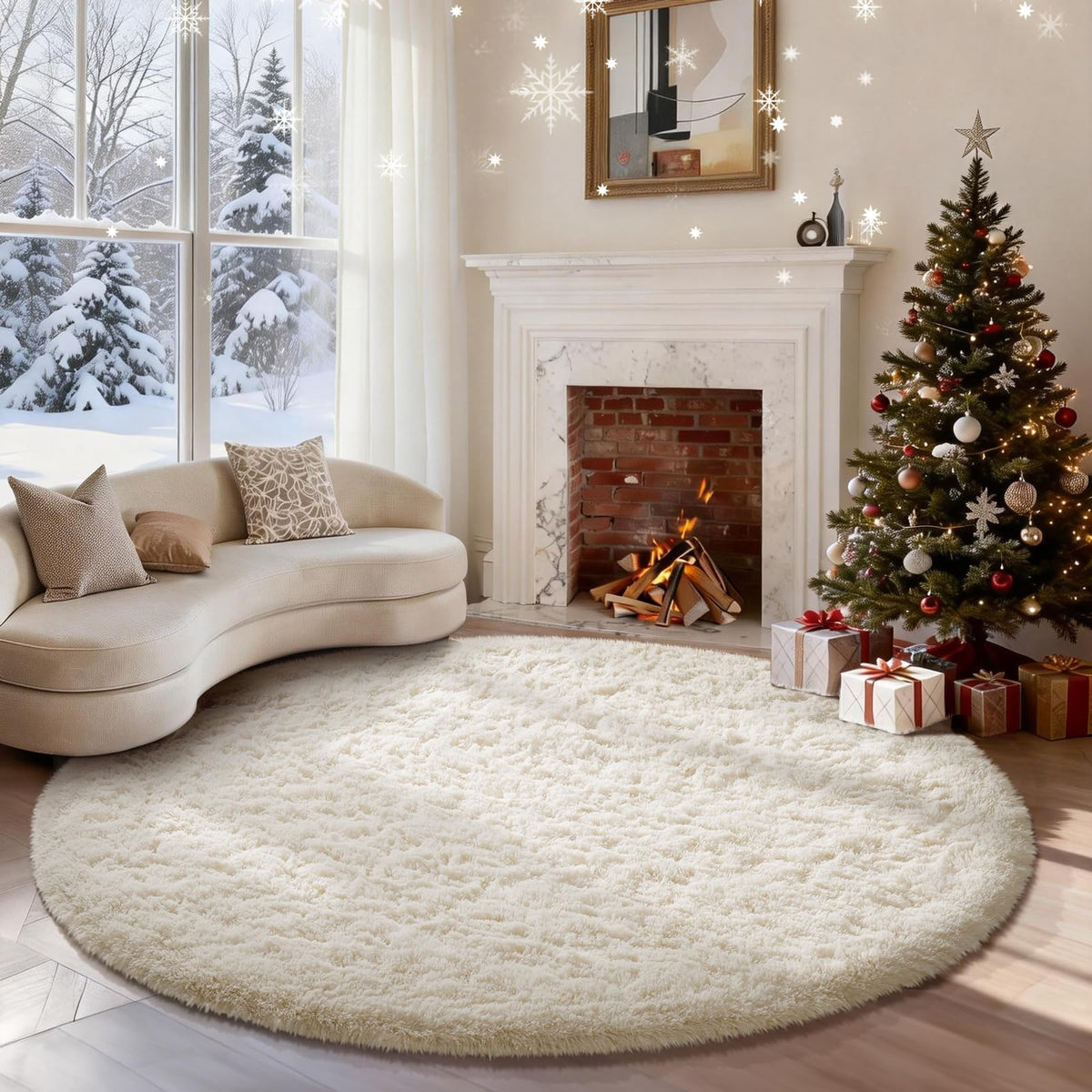Ophanie Area Rugs for Living Room Bedroom, Washable Non-Slip Fluffy Soft Grey Shag Carpet, Indoor Floor Gray 4x6 Fuzzy Shaggy Living Room Plush Rug for Kids Home Dorm Decor Aesthetic