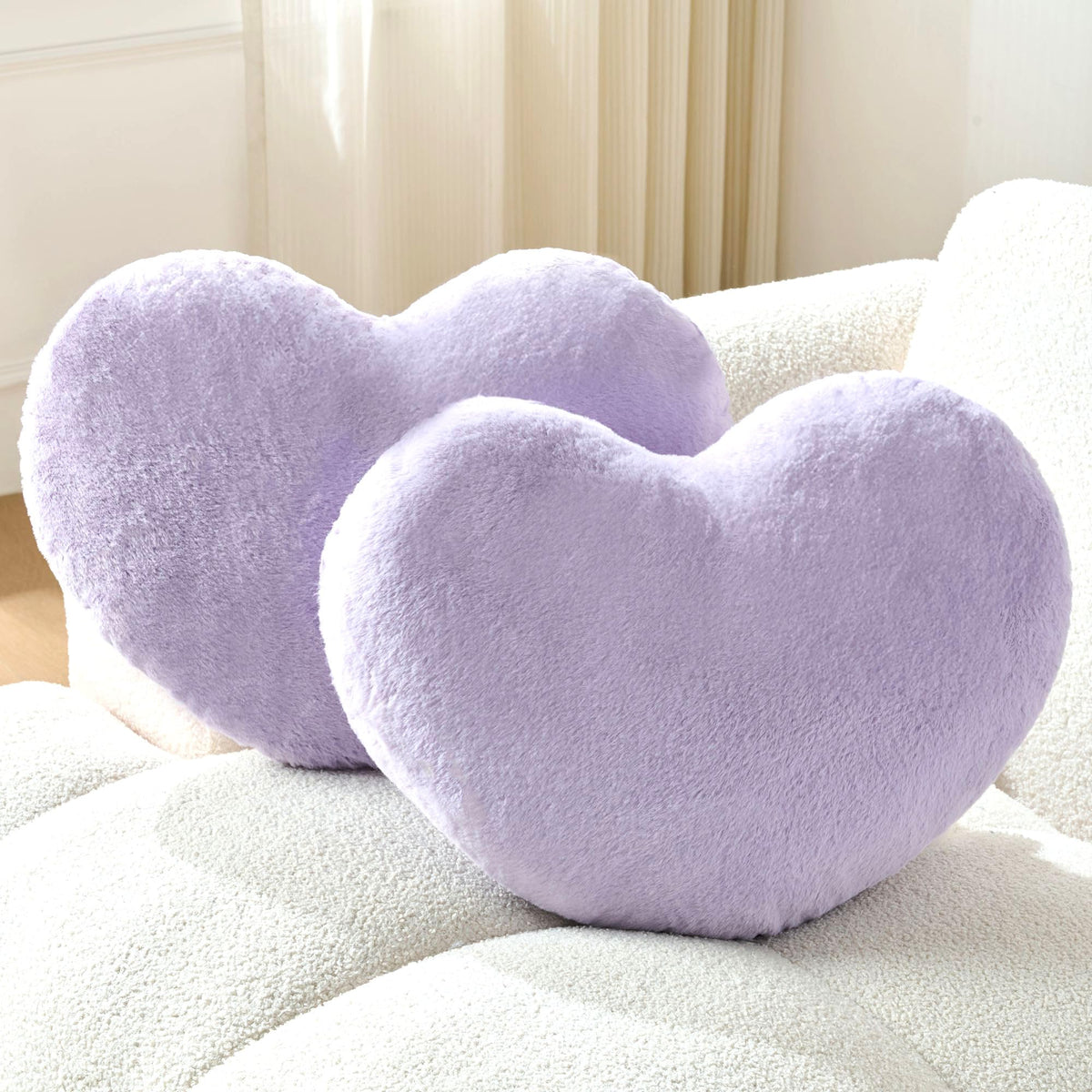2PCS Throw Pillows Cute Room Decor Heart Pillow Home Decor Decorative Couch Pillows Bed Pillows Outdoor Pillows Valentine Gifts,White 9"*13"