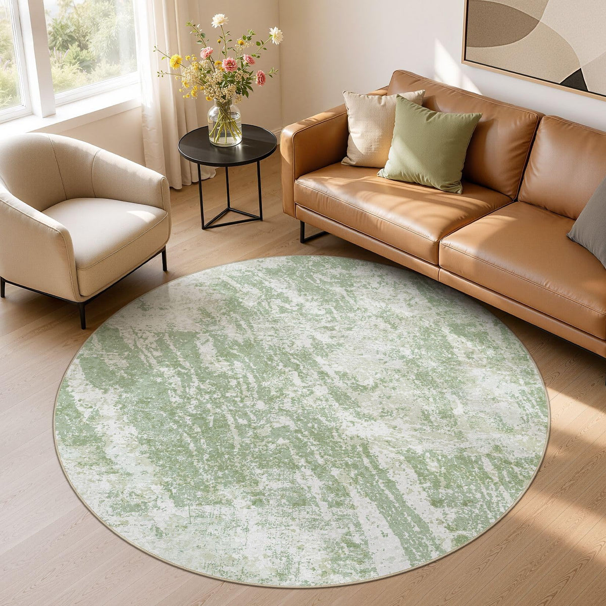 DMOYEST 8x10 Area Rug for Living Room Washable Abstract Indoor Carpet | Neutral Modern Low Pile Rugs Kid & Pet Friendly Large Soft Thin Carpet for Bedroom Dining Room - Grey Blue