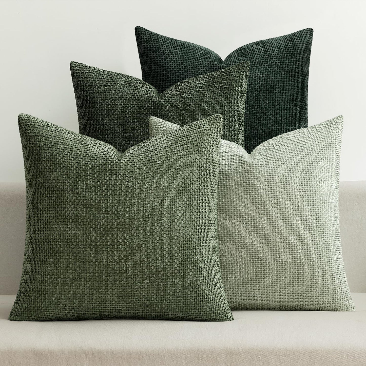 MIULEE Soft Decorative Chenille Pillow Covers Blue Series 18x18 Pack of 4 | Modern Coastal Decor, Blue Gradient Set, Couch Throw Pillows, Farmhouse Boho Cushion Covers for Sofa Bed Living Room