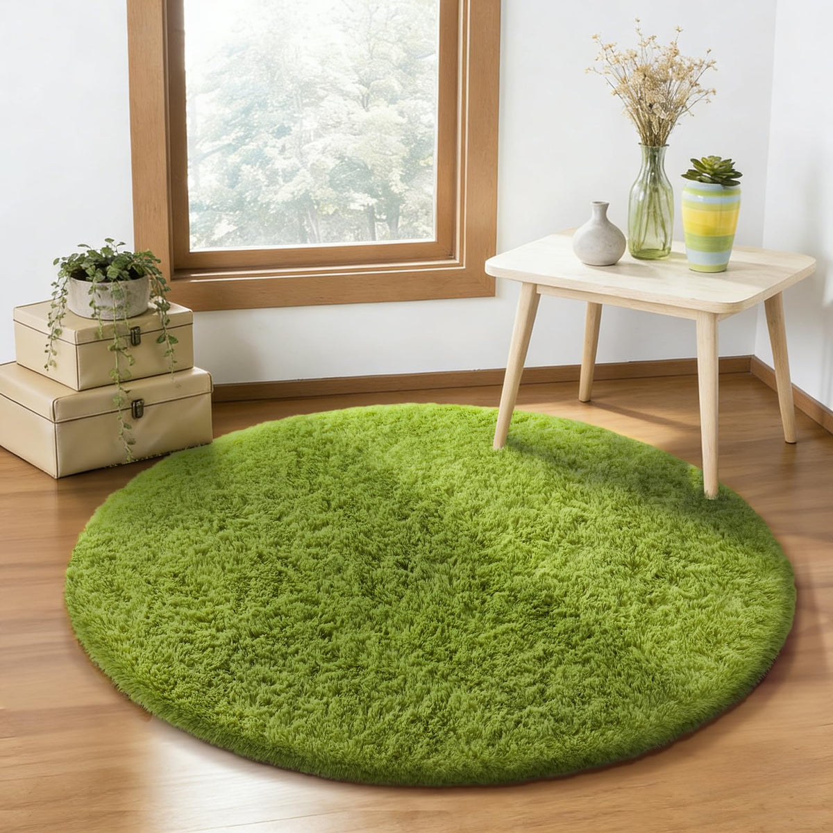Ophanie 8x10 Area Rugs for Living Room, Washable Non-Slip Fluffy Soft Large Shag Bedroom Carpet, Ivory Big Indoor Nursery Rug, Carpets for Boy and Girls Room Dorm Decor with Over 99 pcs Pile fibers