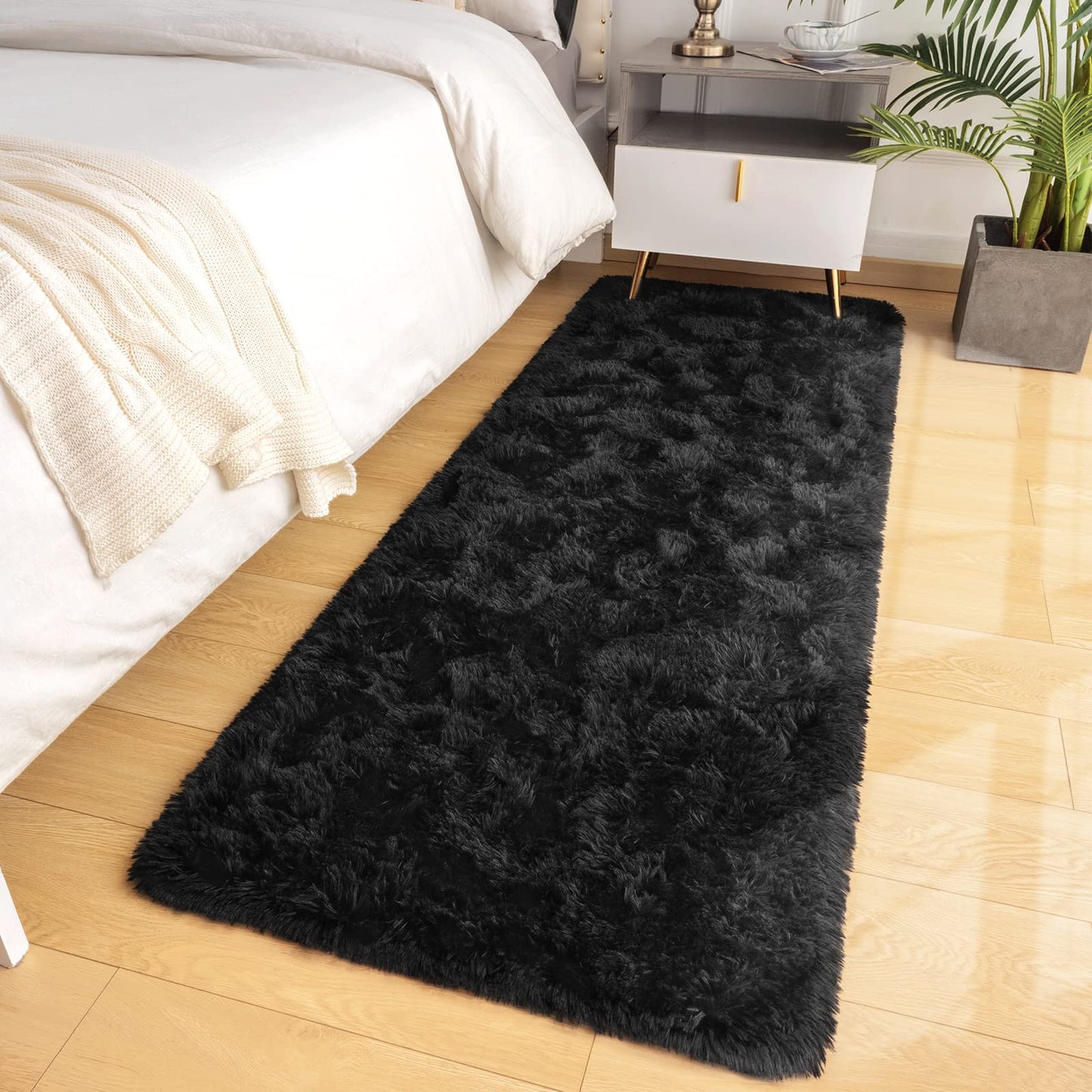 LOCHAS Area Rugs Fluffy Living Room Carpets for Kids Bedroom 6x9, Cream | Ultra Soft Indoor Modern Shaggy Rug for Dorm Nursery Boys Girls Home Decor