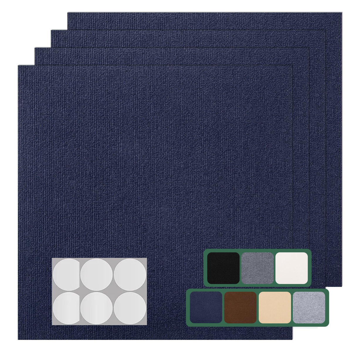 VallisCo Carpet Tile 20 Pack 24” X 24” Self Adhesive Carpet Floor Tiles Anti-Slip Squares Peel and Stick Floor Tile DIY Installation for Bedroom(Light Grey)