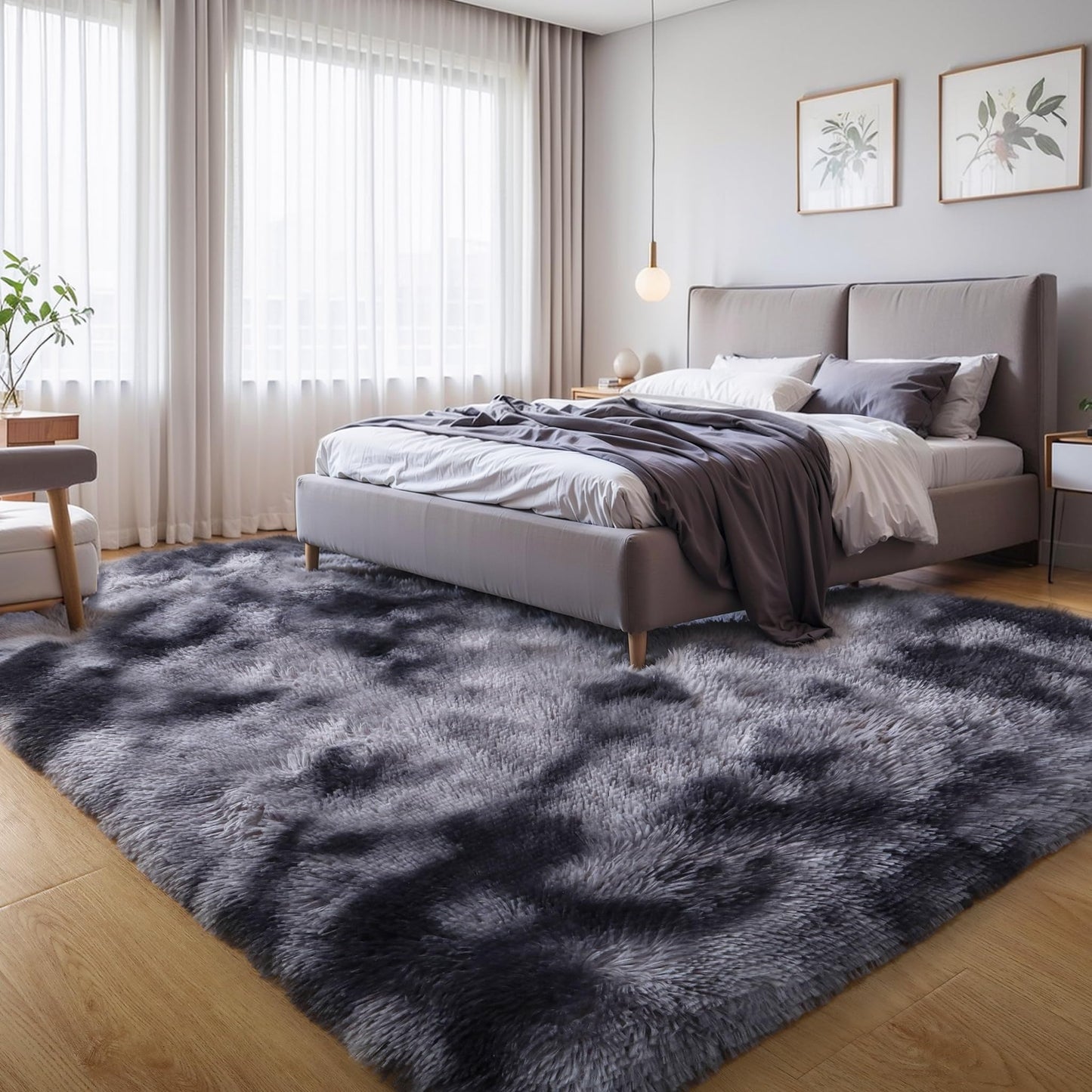 Pink Fluffy 4x6 Area Rugs for Bedroom Girls, Plush Washable Carpet | Area Rug for Kids Room, Nursery, Dorm Room, Non Slip Shaggy Floor Carpet