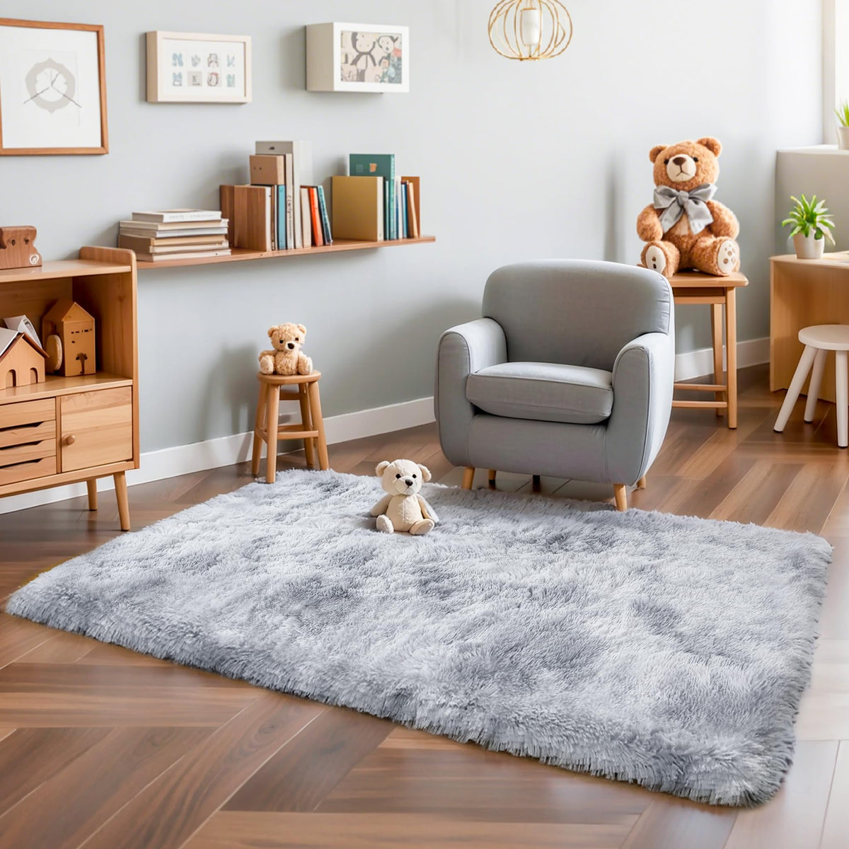Pink Fluffy 4x6 Area Rugs for Bedroom Girls, Plush Washable Carpet | Area Rug for Kids Room, Nursery, Dorm Room, Non Slip Shaggy Floor Carpet