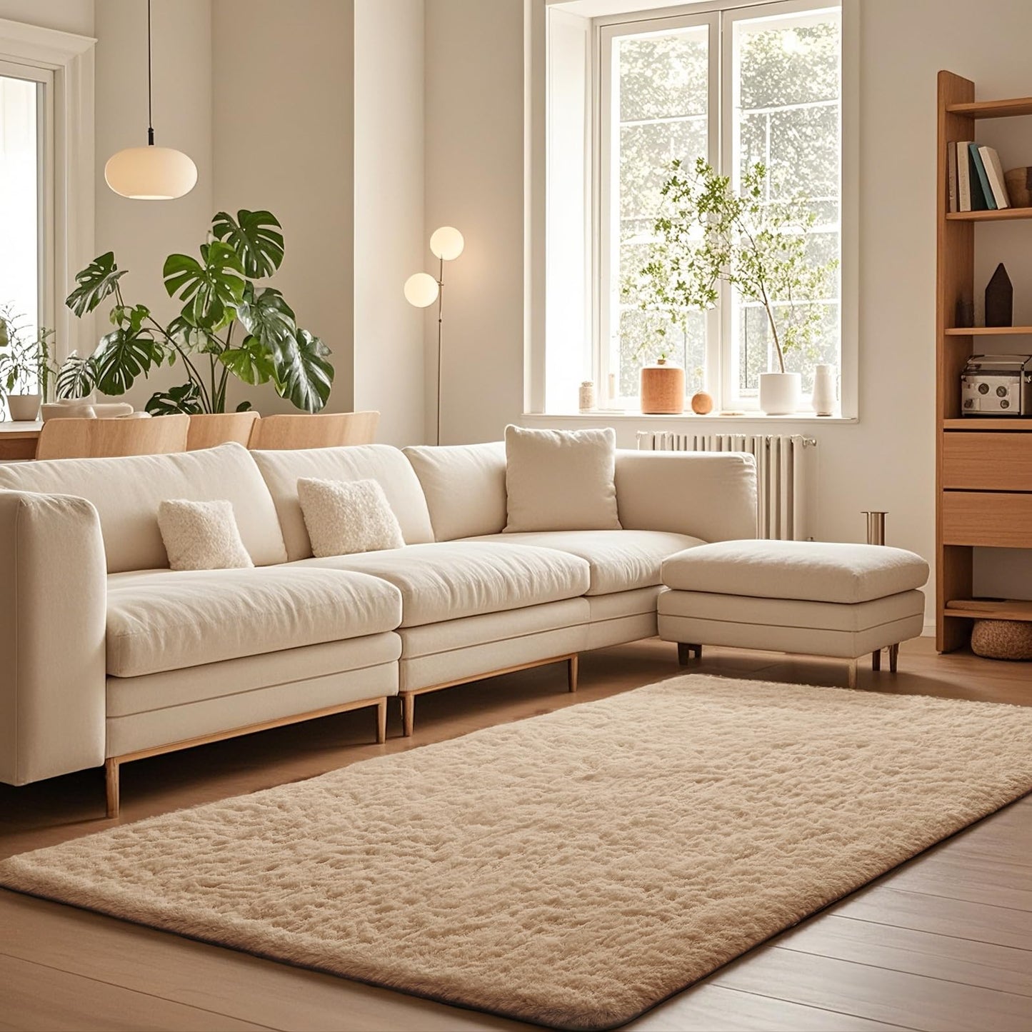 Ophanie Area Rugs for Living Room Bedroom, Washable Non-Slip Fluffy Soft Grey Shag Carpet, Indoor Floor Gray 4x6 Fuzzy Shaggy Living Room Plush Rug for Kids Home Dorm Decor Aesthetic