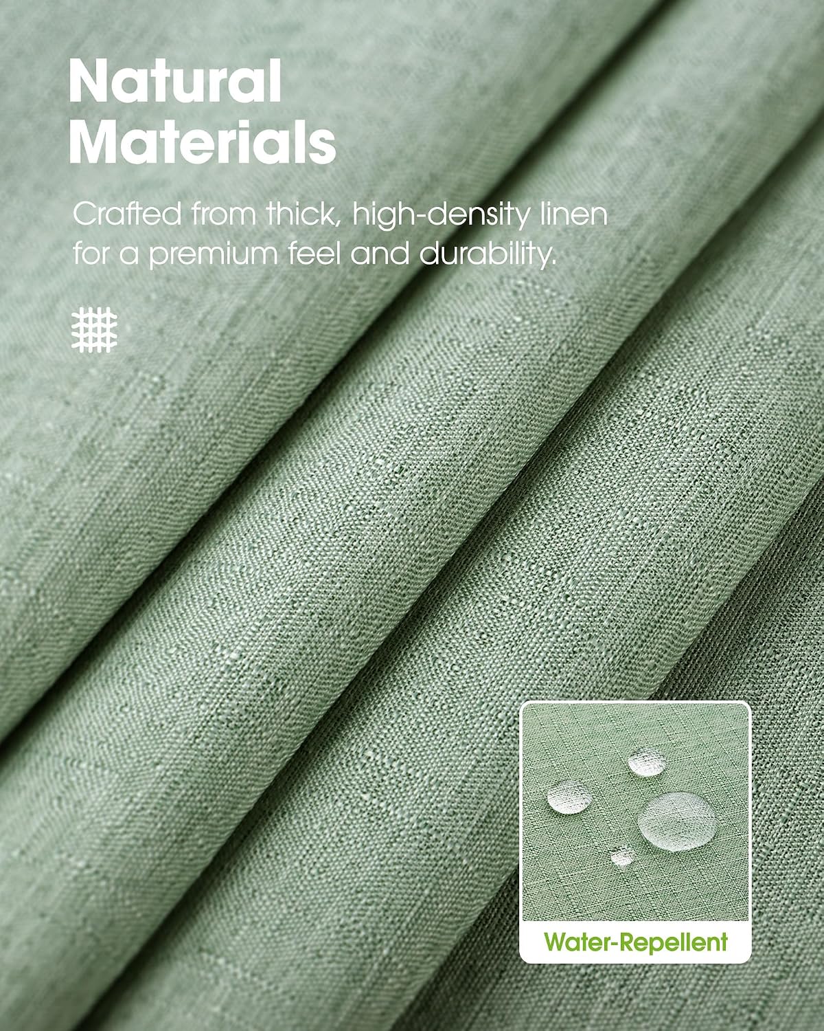 Pureegg Rectangle Linen Tablecloth Waterproof & Stain Resistant, Wrinkle-Free Table Cloth Adds Elegance and Protection, Ideal for Dining, Party, Wedding and Outdoor, 52 x 70 Inch, Sage Green