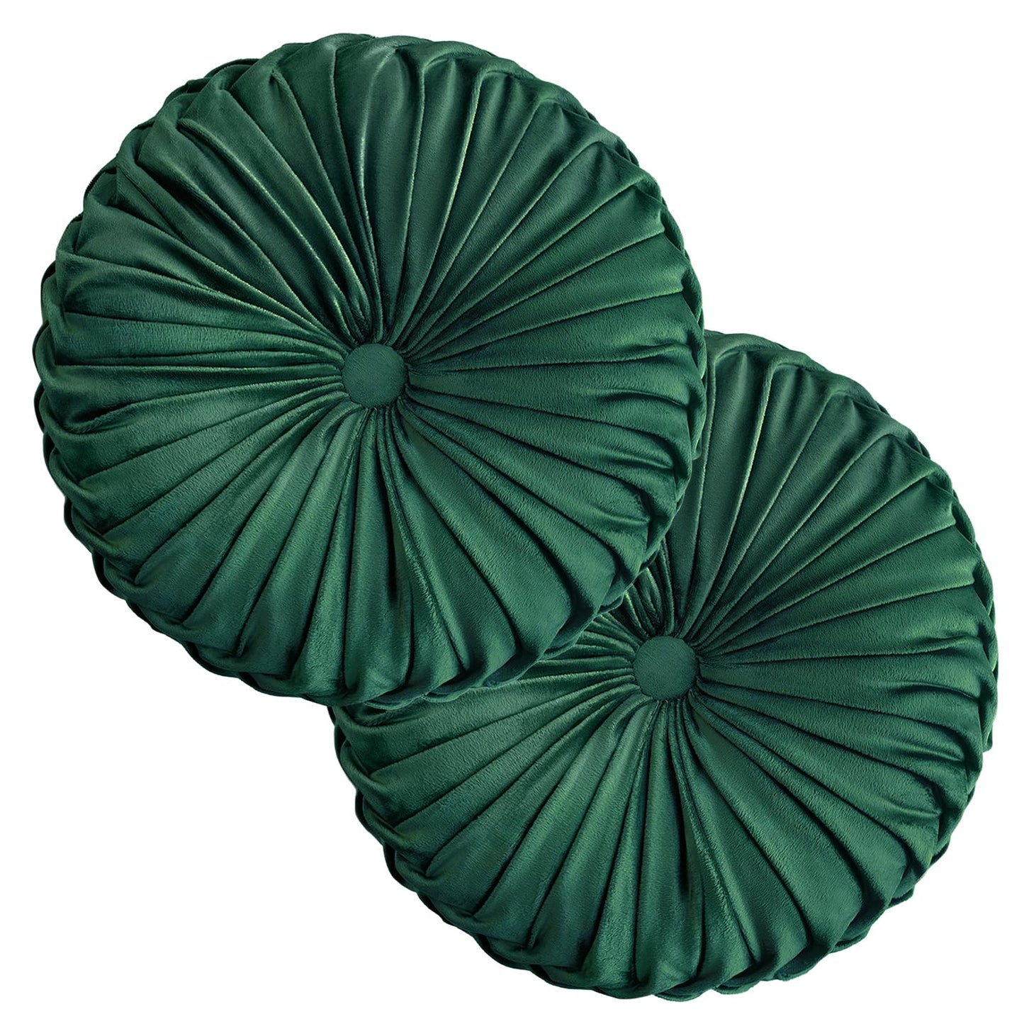 Teieas Round Throw Pillow Velvet Home Decoration Pleated Round Pillow Cushion for Couch Chair Bed Car Orange