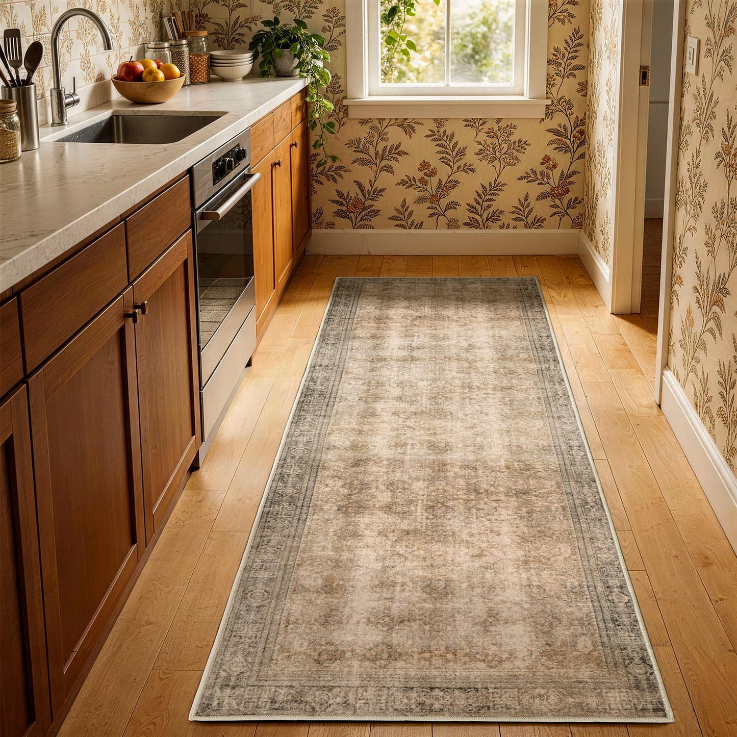 8x10 Washable Area Rug, Black Solid Area Rugs for Living Room & Bedroom | Stain-resistant & Non-slip backing,Low Pile Washable Large Carpet, Solid Vintage Style For High Traffic Areas(8x10,Black)