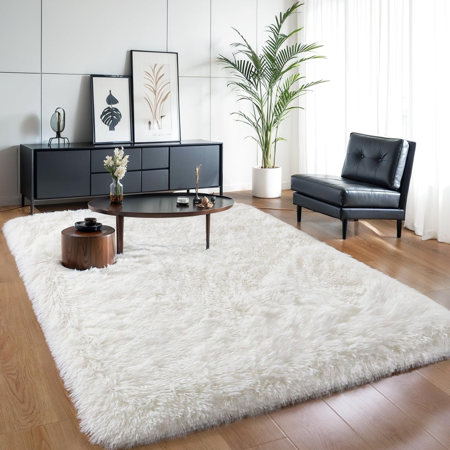 Pink Fluffy 4x6 Area Rugs for Bedroom Girls, Plush Washable Carpet | Area Rug for Kids Room, Nursery, Dorm Room, Non Slip Shaggy Floor Carpet