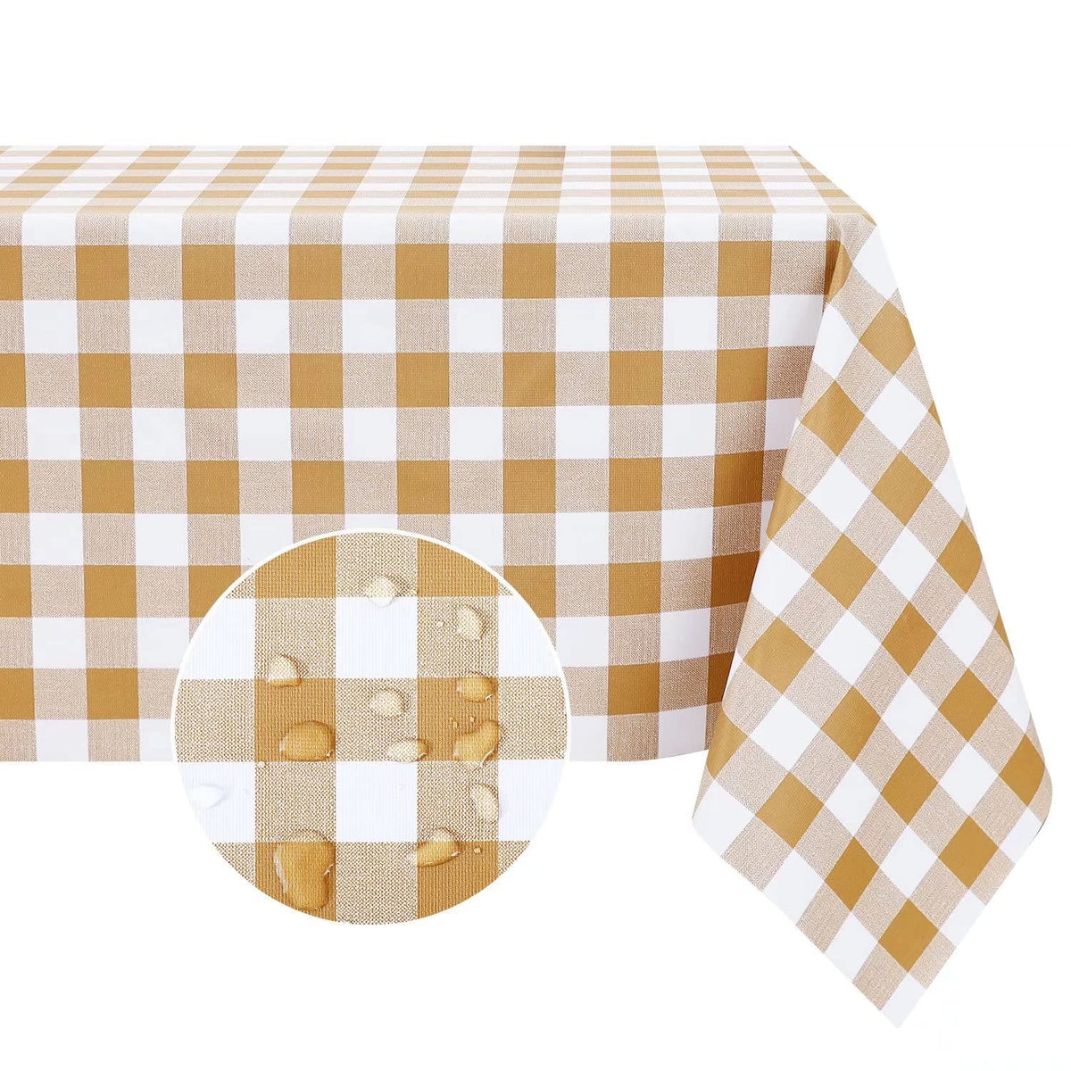 Romanstile Rectangle Vinyl Tablecloth, 100% Waterproof Buffalo Gingham Plastic Table Cloth, Heavy Duty Wipeable Checkered Table Covers for Outdoor, Camping, Picnic, Patio - 54 x 78, Light Blue