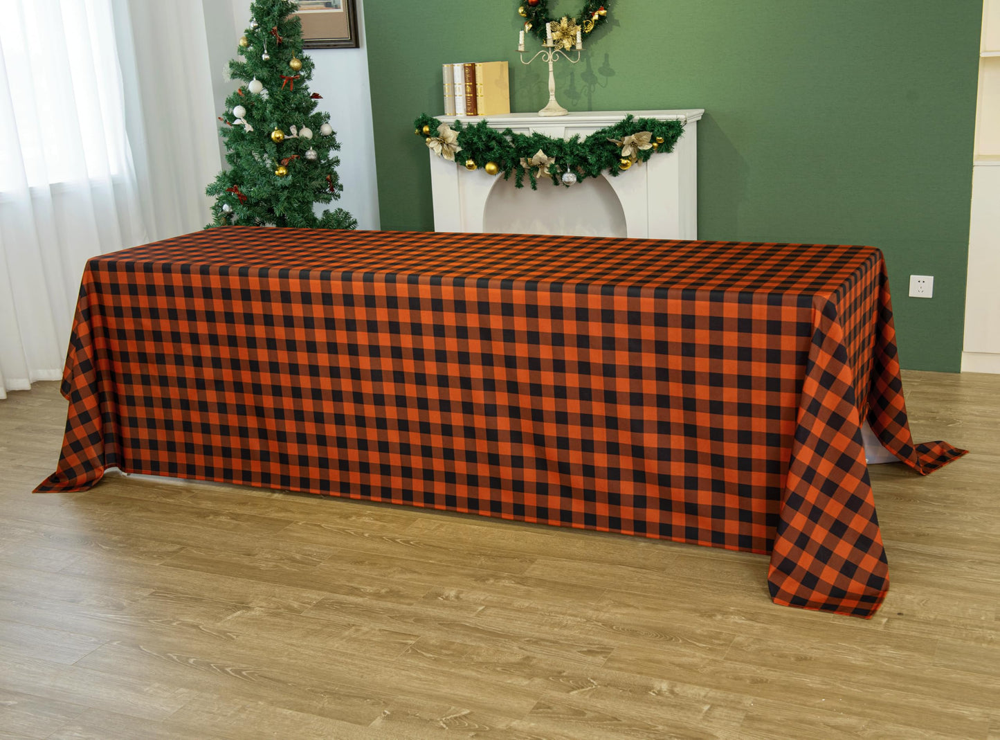 Waterproof Checkered Tablecloth Fabric - Rectangle 58x84 Inch Classic Gingham Buffalo Plaid Table Cloth for Indoor/Outdoor Use - Washable Table Cover for Kitchen, BBQs, and Parties