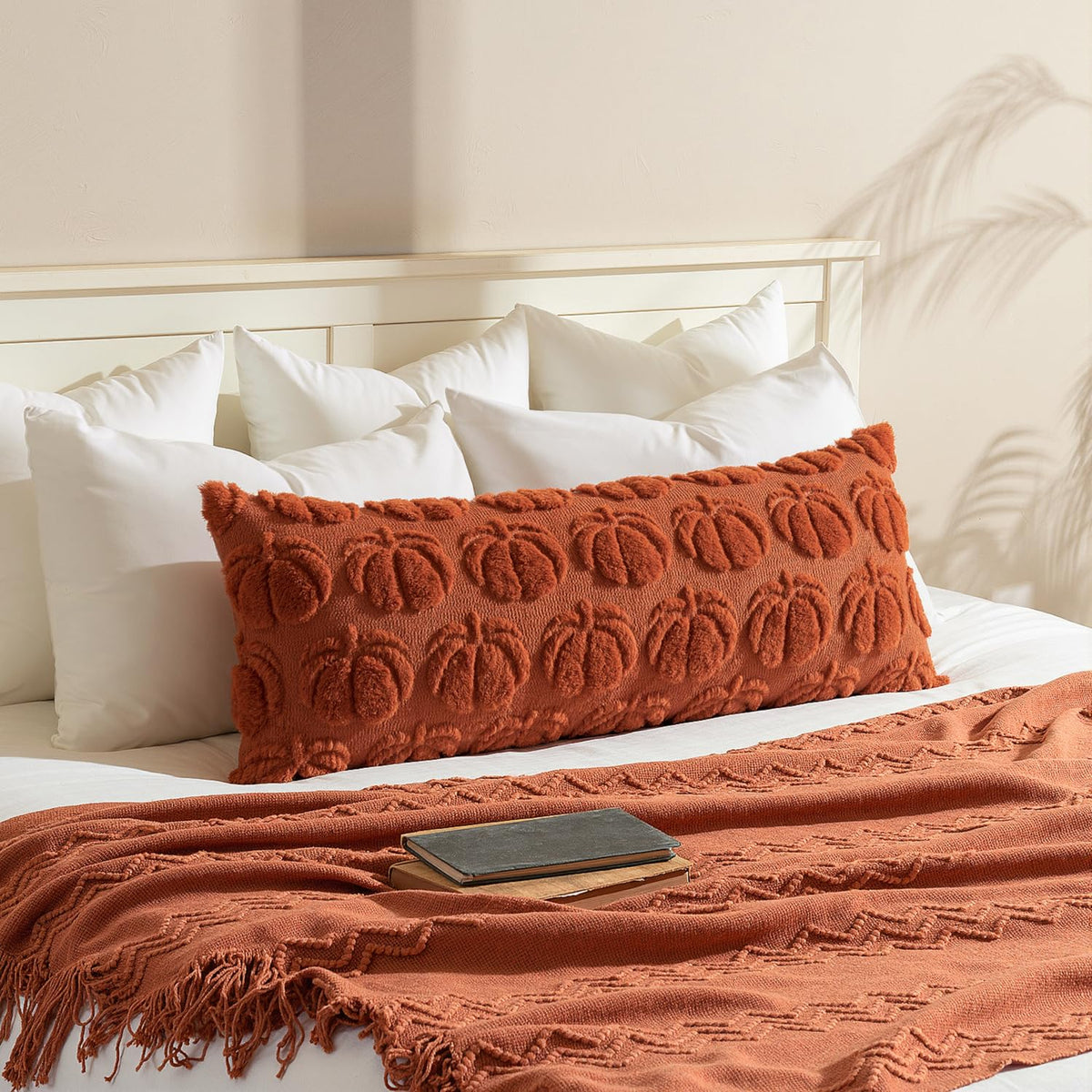 MIULEE Fall Pillow Covers Pumpkin Fall Decor 18x18 Dark Rust | Set of 2 Fall Decorations for Home, Plush Faux Fur Farmhouse Accent Pillowcases, Porch Sofa Couch Cushion Bed Livingroom