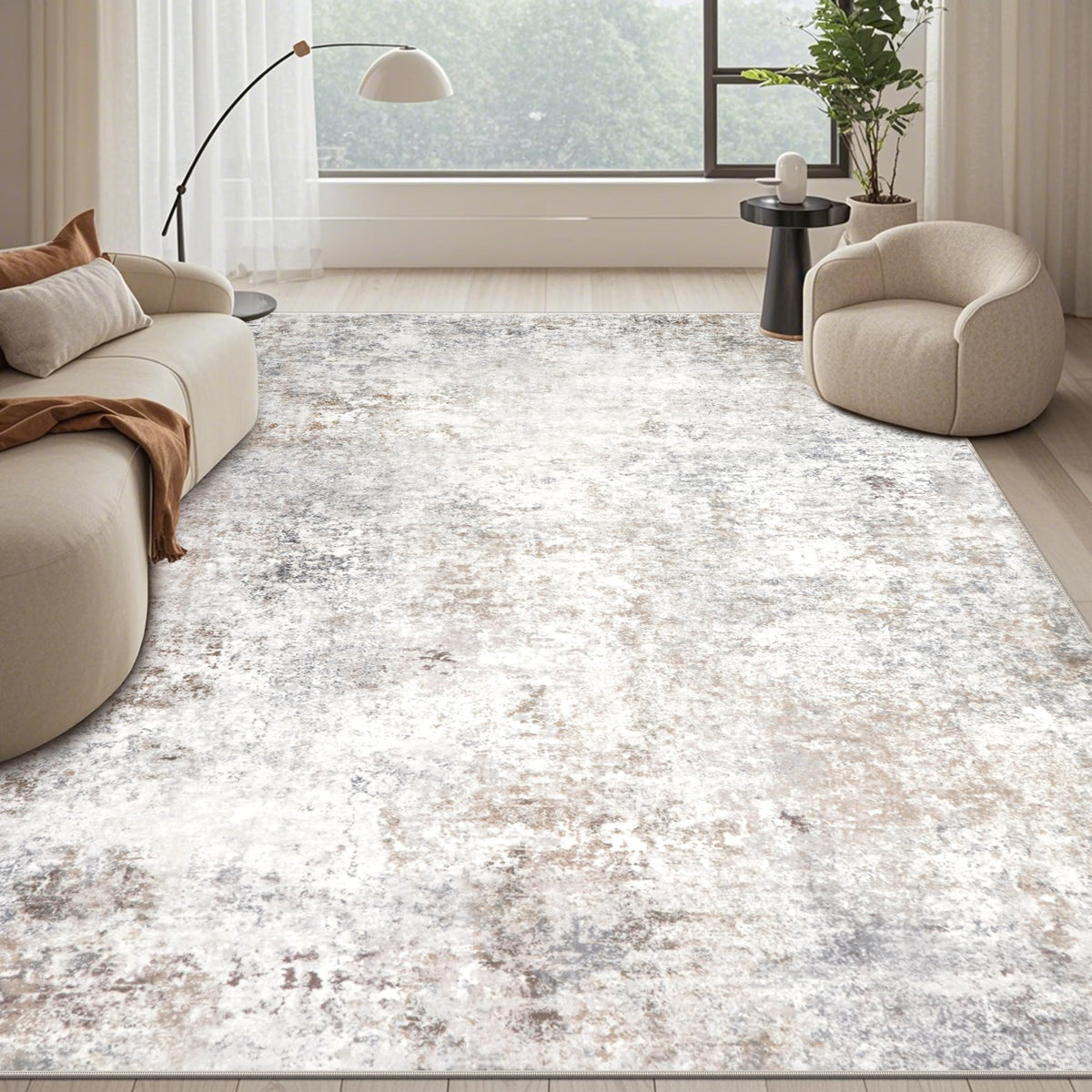 Washable Rugs 8x10 Area Rugs for Living Room,Bedroom,Dining Room Carpet | Ultra Soft Faux Wool,Kids & Pet Friendly,Machine Washable,Non-Slip & Non-Shedding,Large Vintage Low Pile Rug for Home Office