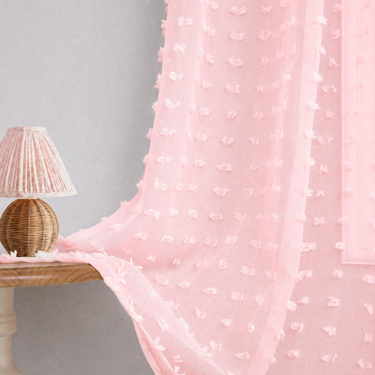 White Sheer Curtains 84 Inches Long for Living Room Bedroom Farmhouse White Pom Pom Curtains 2 Panels Back Tab Shabby Chic Boho Curtain Semi Sheer Nursery Kids Aesthetic Ruffle Drape 52x84 Length