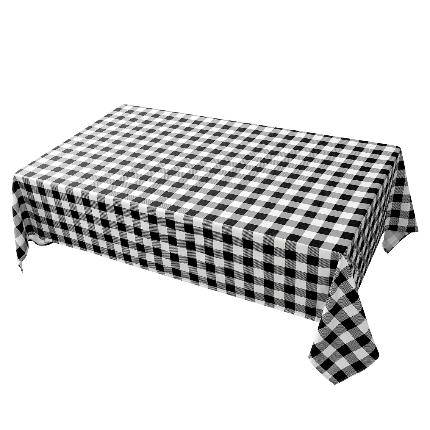 Waterproof Checkered Tablecloth Fabric - Rectangle 58x84 Inch Classic Gingham Buffalo Plaid Table Cloth for Indoor/Outdoor Use - Washable Table Cover for Kitchen, BBQs, and Parties