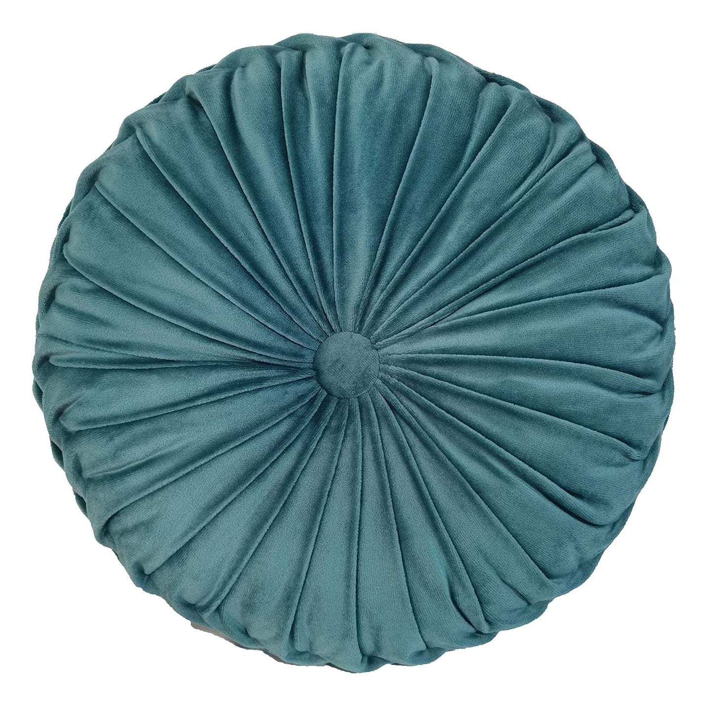 Teieas Round Throw Pillow Velvet Home Decoration Pleated Round Pillow Cushion for Couch Chair Bed Car Orange