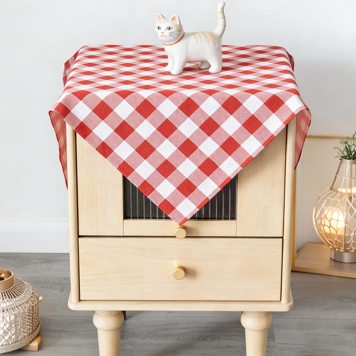 Waterproof Checkered Tablecloth Fabric - Rectangle 58x84 Inch Classic Gingham Buffalo Plaid Table Cloth for Indoor/Outdoor Use - Washable Table Cover for Kitchen, BBQs, and Parties