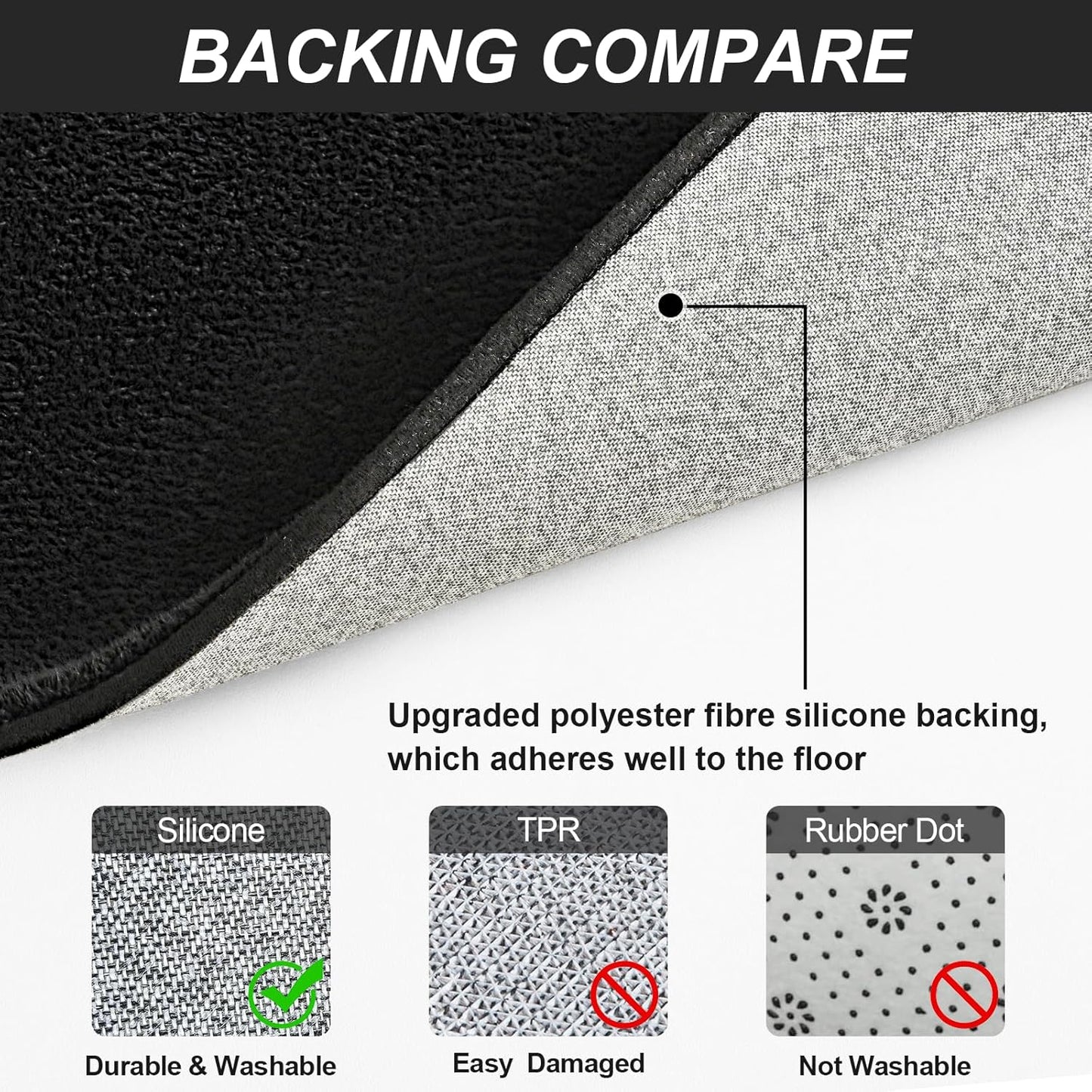 Vasofe Black Area Rugs for Living Room Bedroom, 4x6 Modern Memory Foam Rug | Thickened Throw Carpet, Super Soft Kids Boys Girls Rug, Non Slip Washable Carpets for Dorm Nursery Classroom Office Decor
