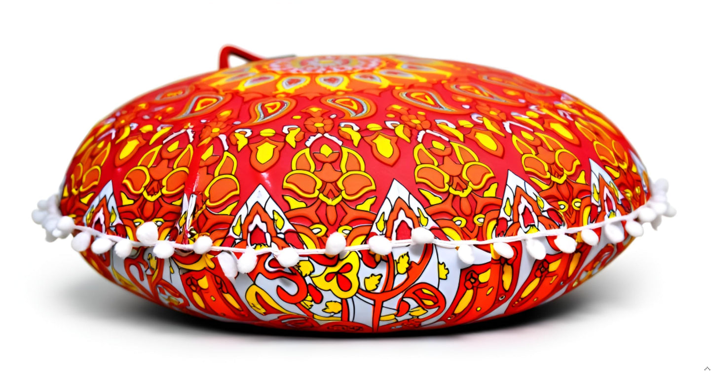 Large Round seat Floor Cushion Chair Ottoman Cover Pouf Pillow Meditation Floor Cushions for Adults Seating pouffe Ottoman Throw Covers Craft Room Furniture for Sitting Cover 22 Inches (Multi Nap)