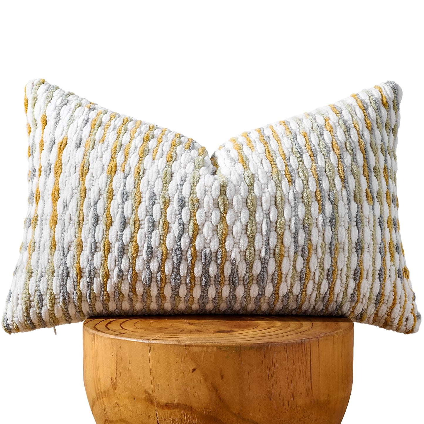 Set of 2 Boho Chenille Pillow Cover Decorative Tufted Pillowcase for Couch Bed Sofa Bedroom Living Room Modern 18 x 18-Inch Brown