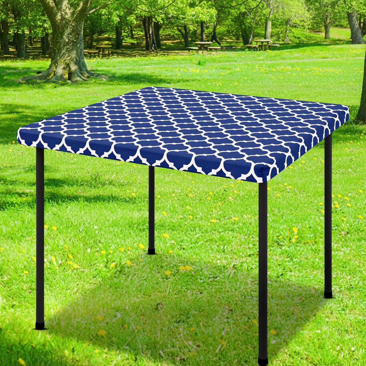 Smiry Picnic Fitted Table Cover, 6 Foot Flannel Backed Vinyl Tablecloth | Waterproof Elastic Stretch Table Cloth, Wipeable Plastic Tablecloth for Camping, Indoor & Outdoor (Grey, 30" x 72")