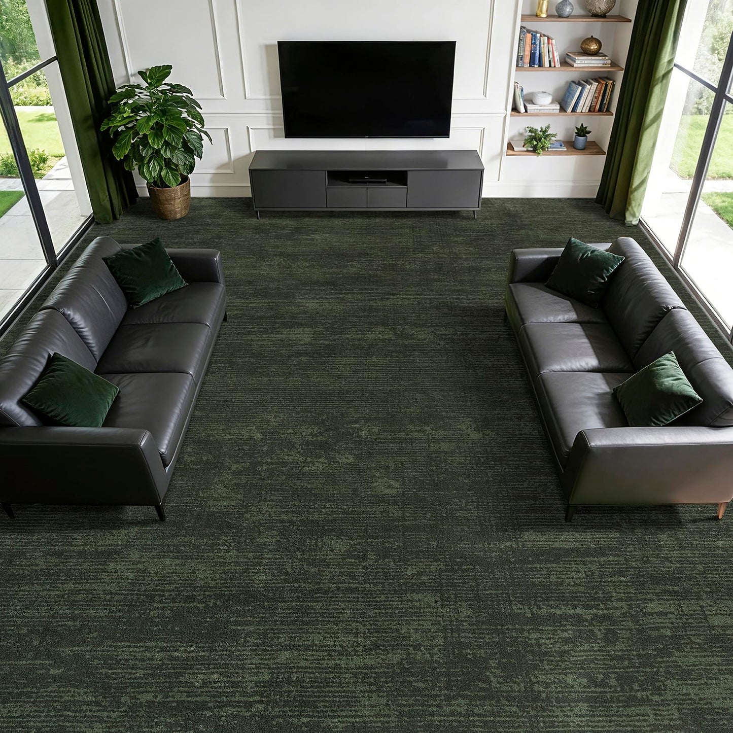 8x10 Washable Area Rug, Black Solid Area Rugs for Living Room & Bedroom | Stain-resistant & Non-slip backing,Low Pile Washable Large Carpet, Solid Vintage Style For High Traffic Areas(8x10,Black)
