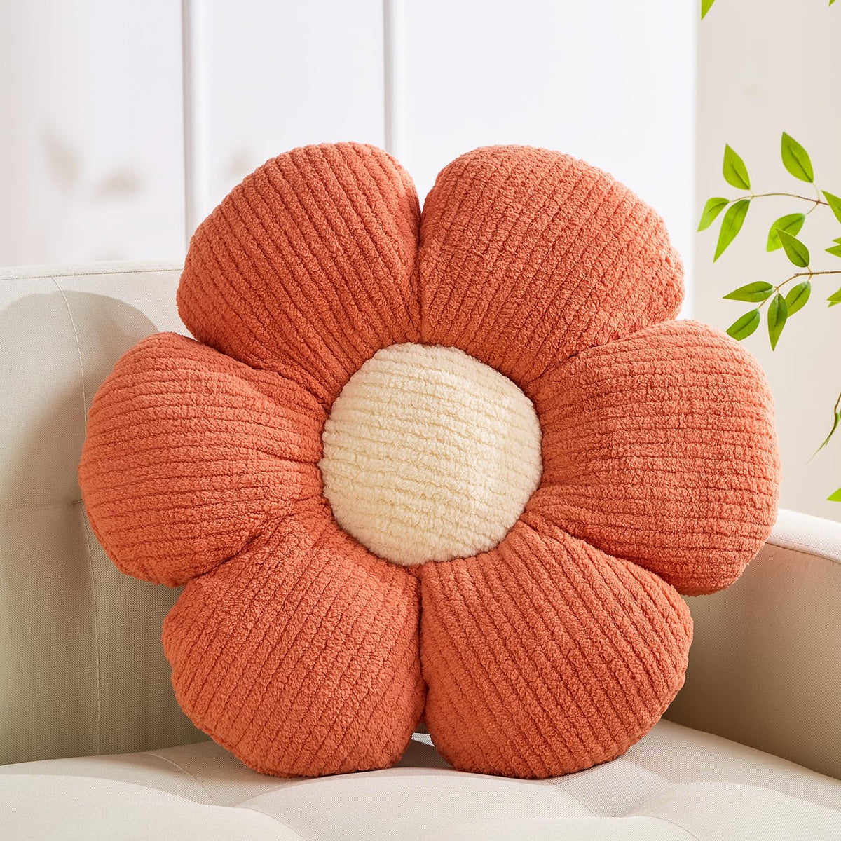 XIAIJIA Flower Pillow, Pink Daisy Throw Pillows, Flower Cushion 15.7 Inch | Decorative pillows, cute flower shaped pillow, flower pillows for bed, floral cushions, decor for bedroom, couch, sofa