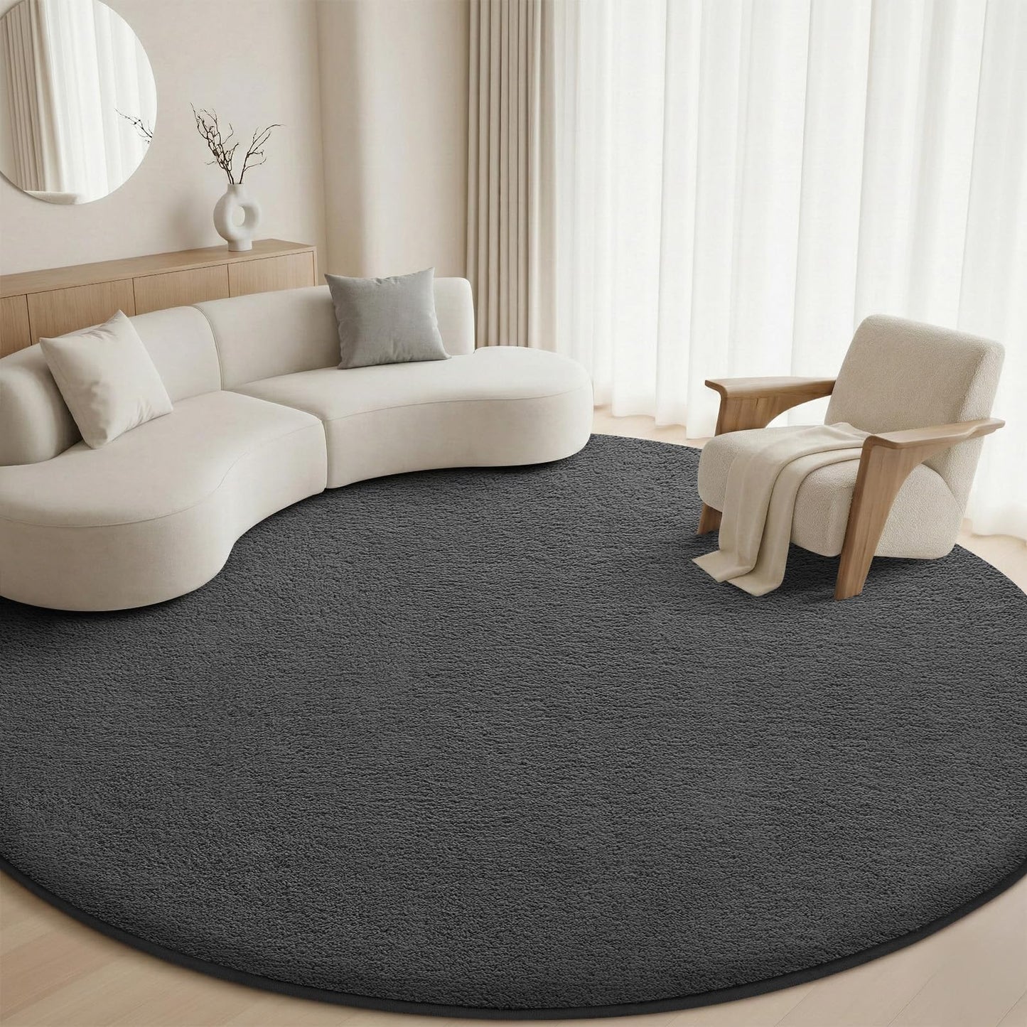 Sour Lemon Area Rugs 9x12 for Living Room Bedroom, Large Carpet Grey Rug | Washable, Non Slip, Big Soft Fluffy Plush Thick, Memory foam, Bedside Nersy Modern Area Rug for Playroom Kids Room