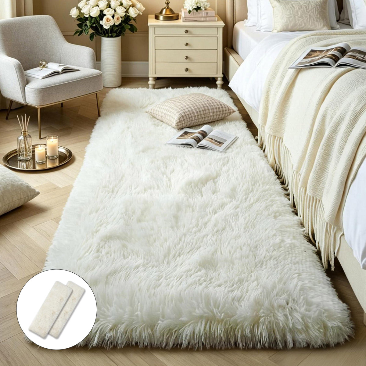 Pink Fluffy 4x6 Area Rugs for Bedroom Girls, Plush Washable Carpet | Area Rug for Kids Room, Nursery, Dorm Room, Non Slip Shaggy Floor Carpet