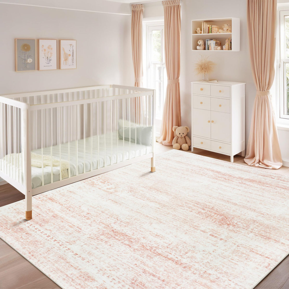 Washable Rugs 8x10 Area Rugs for Living Room,Bedroom,Dining Room Carpet | Ultra Soft Faux Wool,Kids & Pet Friendly,Machine Washable,Non-Slip & Non-Shedding,Large Vintage Low Pile Rug for Home Office