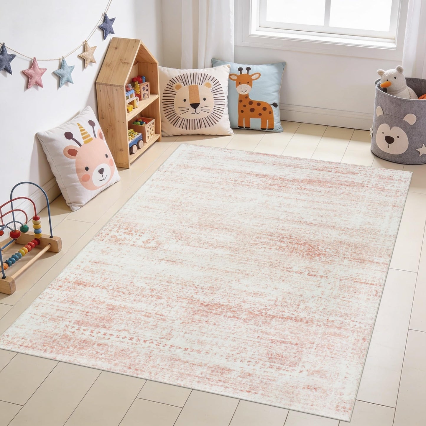 Washable Rugs 8x10 Area Rugs for Living Room,Bedroom,Dining Room Carpet | Ultra Soft Faux Wool,Kids & Pet Friendly,Machine Washable,Non-Slip & Non-Shedding,Large Vintage Low Pile Rug for Home Office