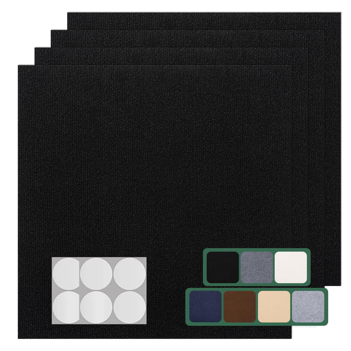 VallisCo Carpet Tile 20 Pack 24” X 24” Self Adhesive Carpet Floor Tiles Anti-Slip Squares Peel and Stick Floor Tile DIY Installation for Bedroom(Light Grey)