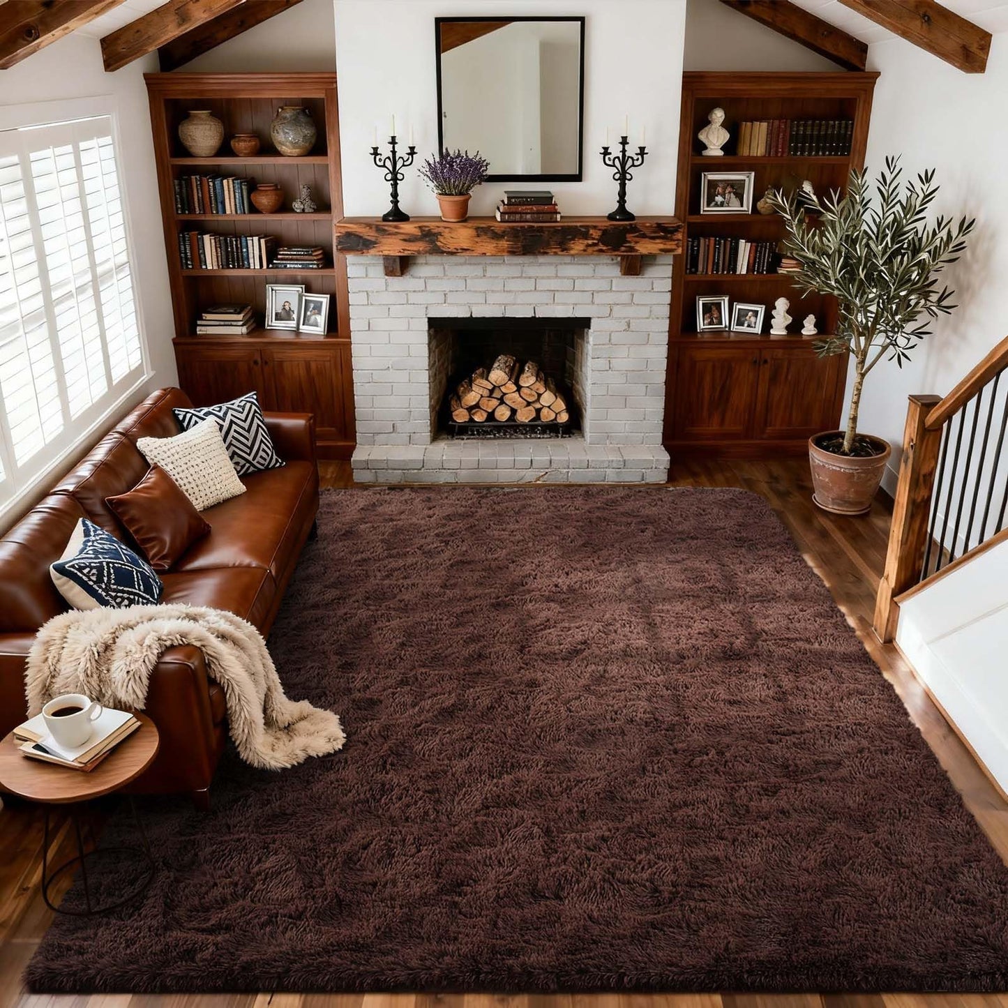 6x9 Ft Large Shag Rugs for Living Room Decor, Tie-Dyed Ultra Soft Fluffy Furry Area Rugs for Bedroom Indoor Floor, Aesthetic Carpet for Kids Home (Dark Grey)